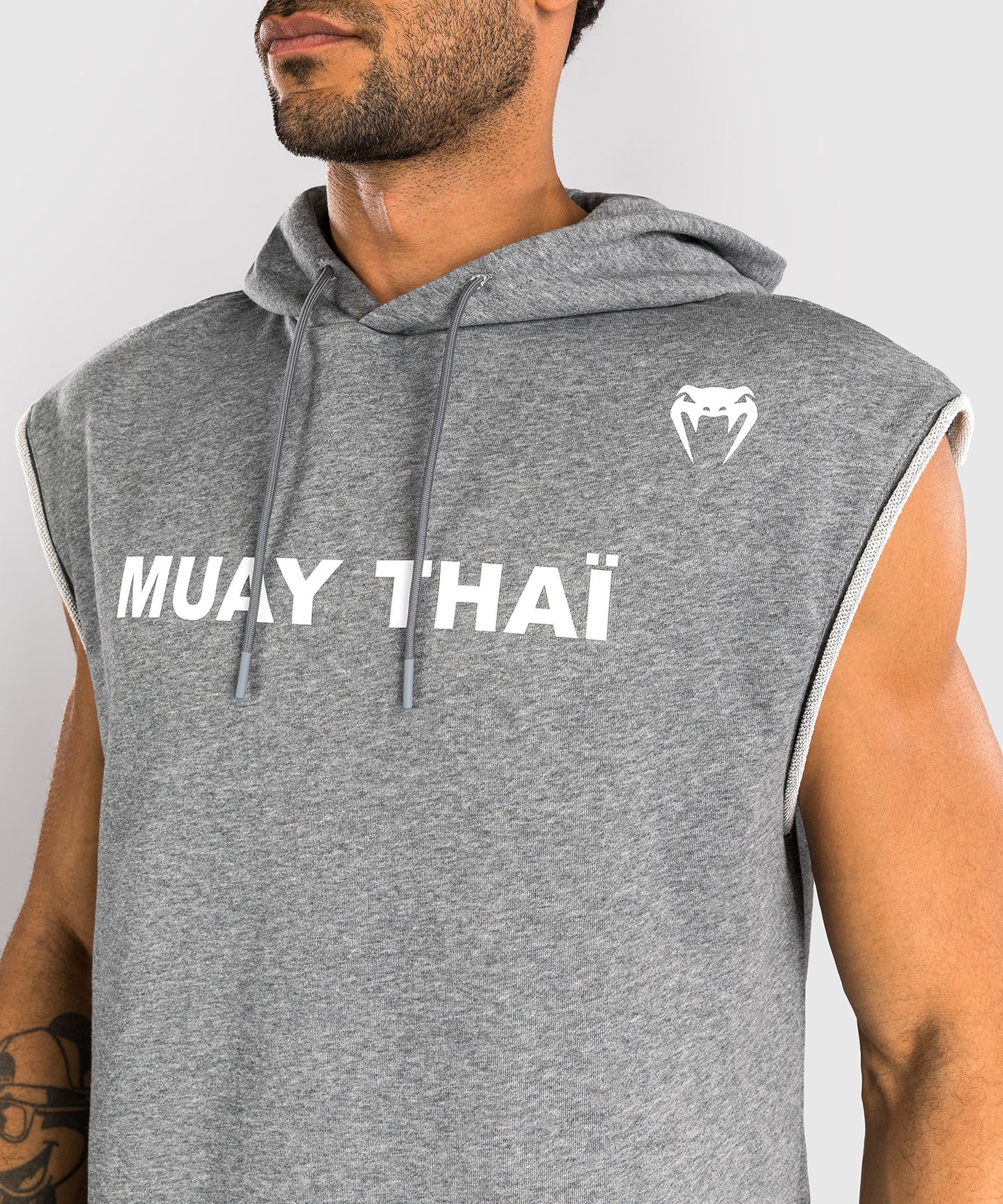 Venum Muay Thai VT Sudadera con Capucha Sin Mangas – Gris Jaspeado