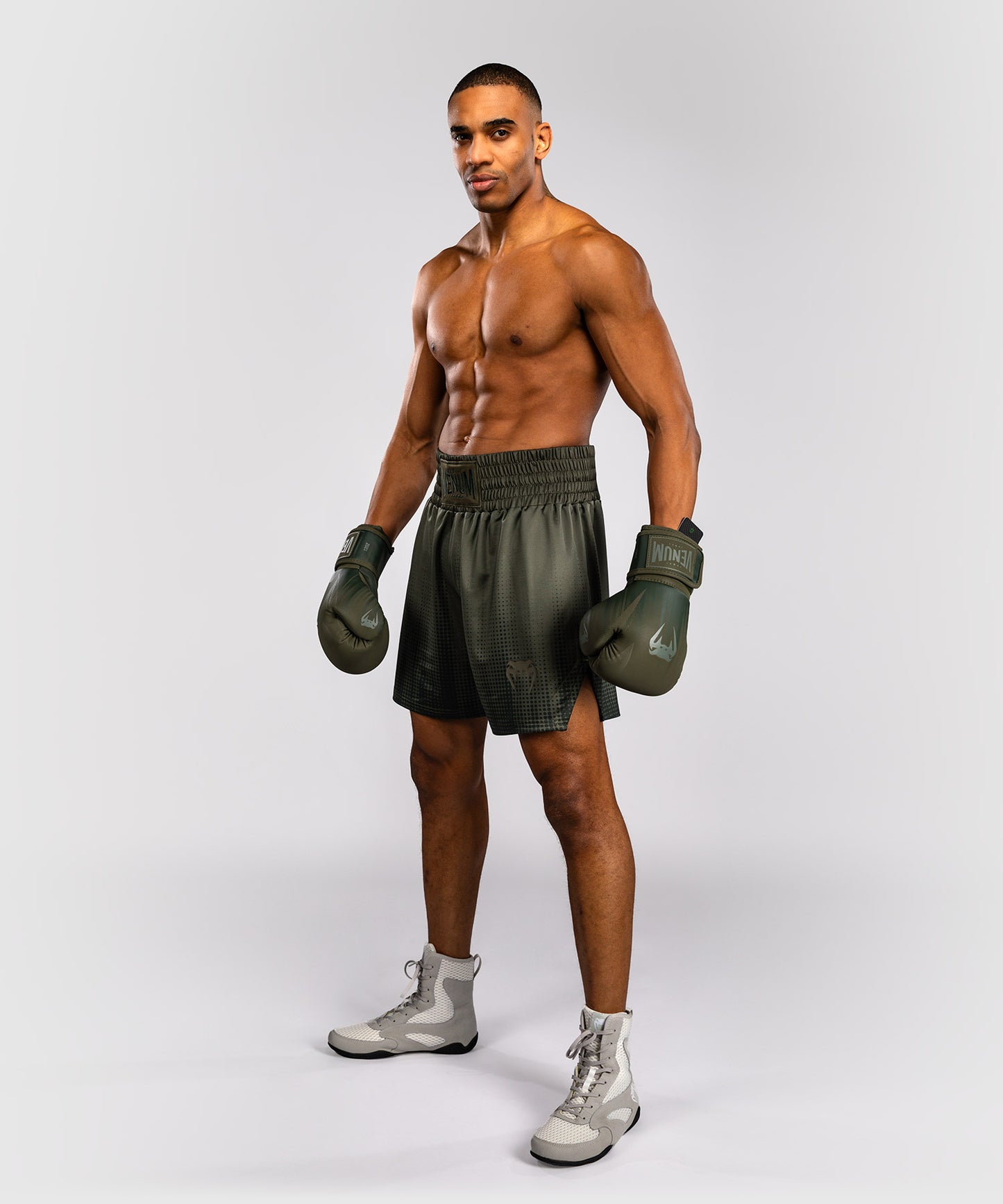 Venum Stealth Boxing Shorts - Khaki/Dark Green