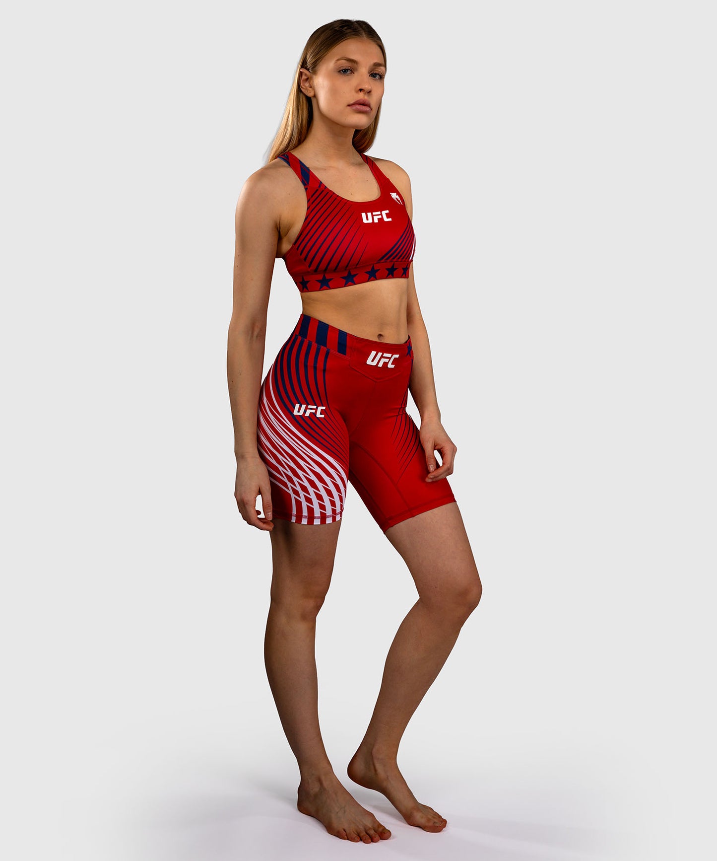 Official UFC Freedom 250 by Venum Authentic Vale Tudo Shorts im Long Fit für Damen - Rot