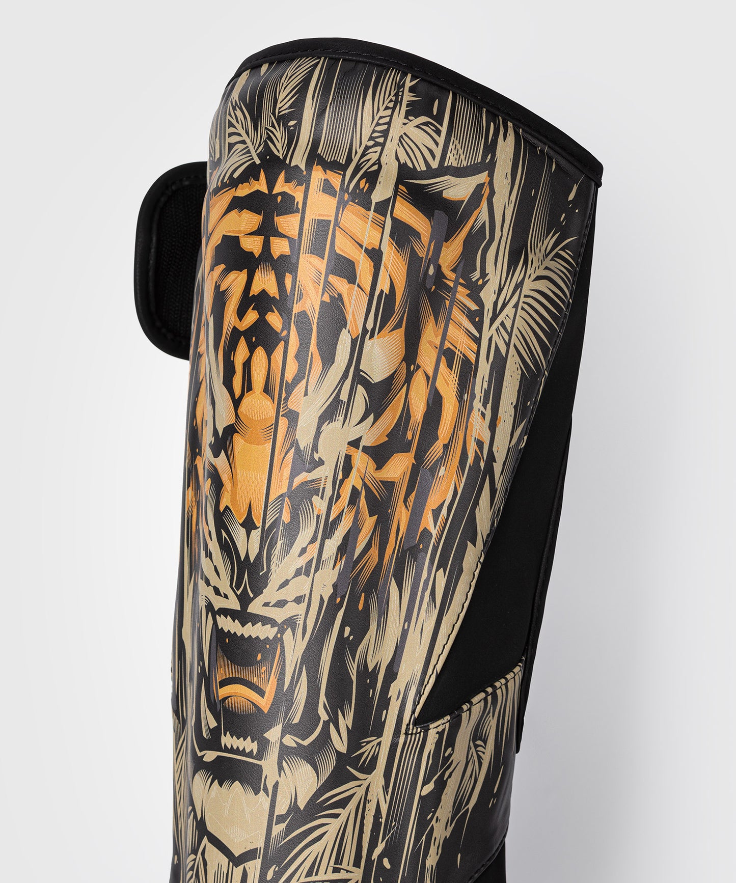 Venum Tiger Protectores de espinillas - Negro/Naranja Neón