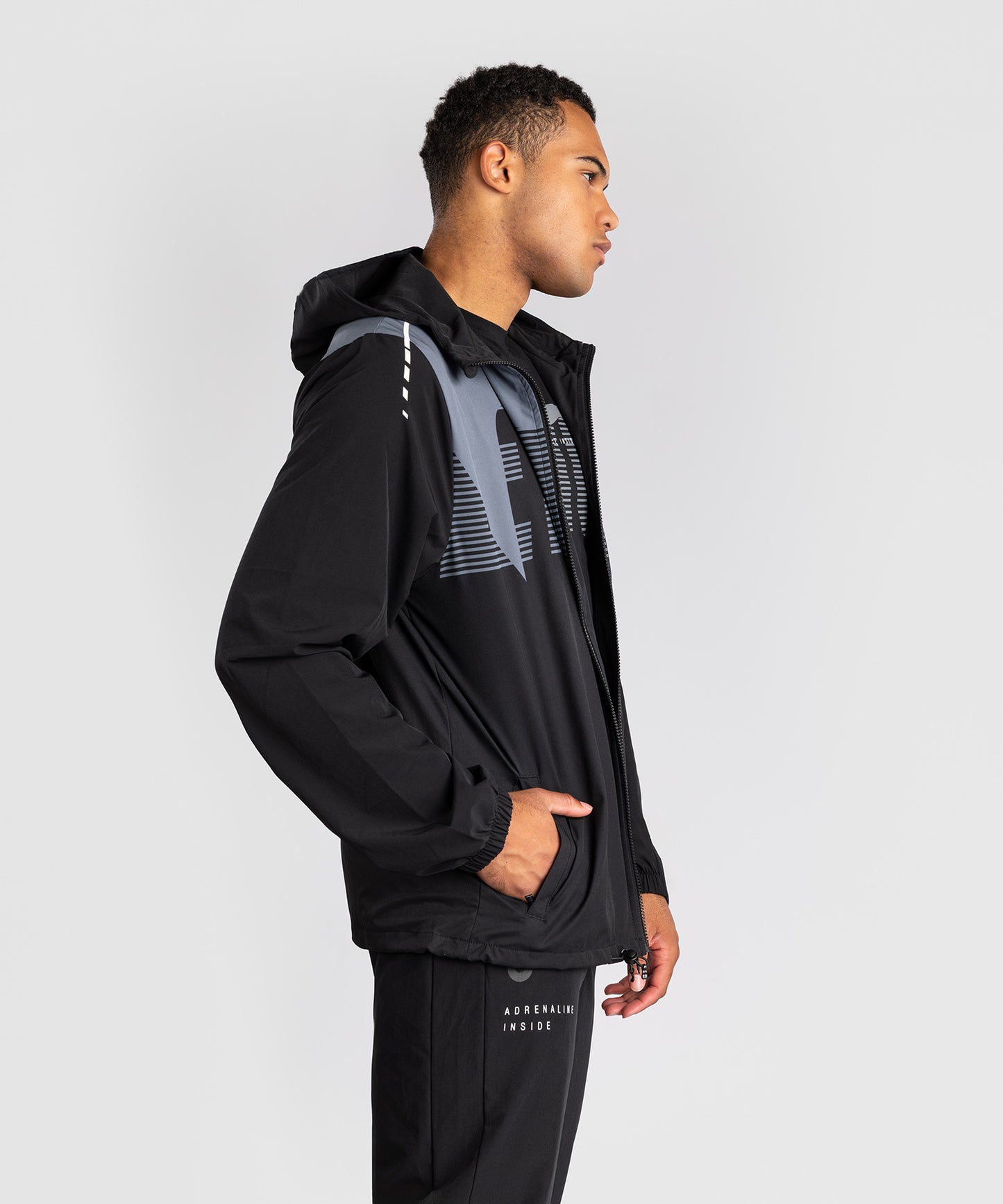 Veste de Survêtement Venum Adrenaline – Noir/Gris Argenté