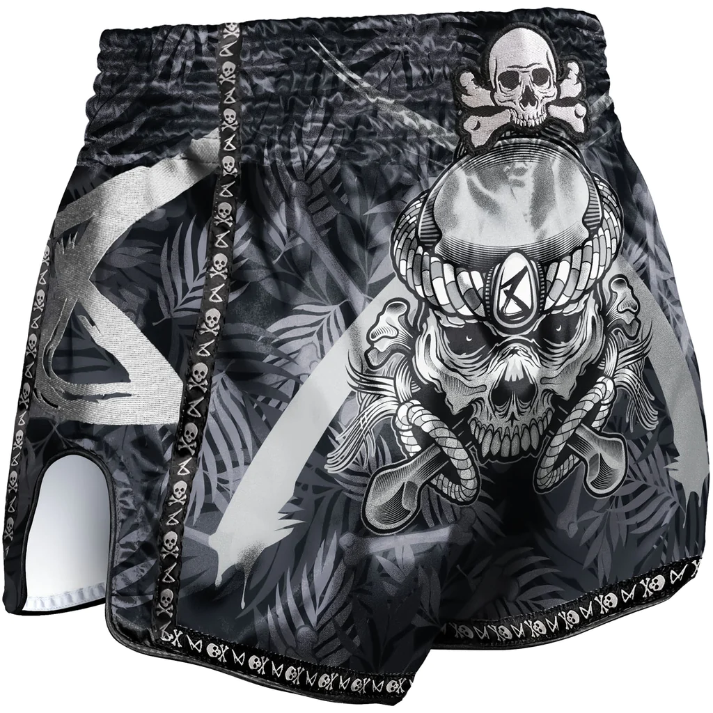 Short de Muay Thai 8 Weapons Bone Island - Noir