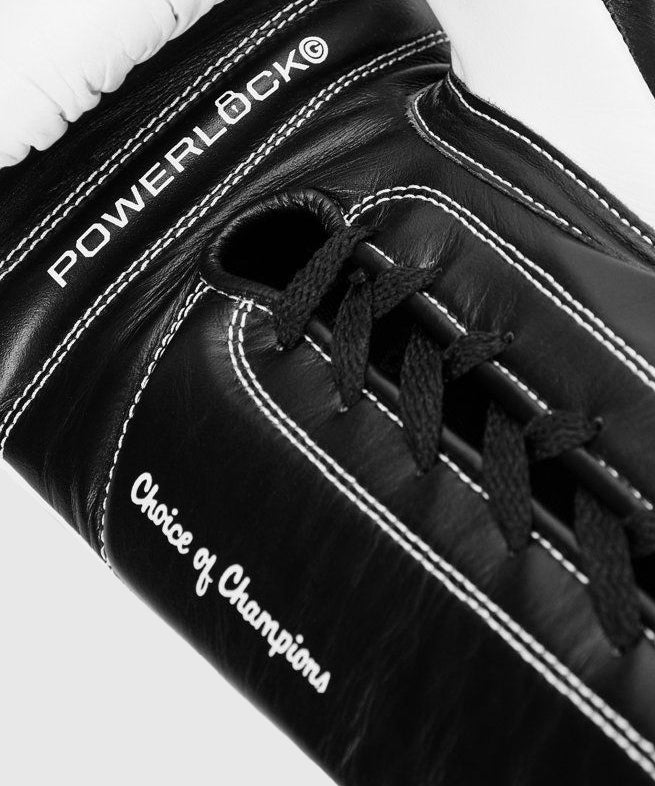 Gants de boxe à lacets Everlast Powerlock Pro OG - Blanc/Noir