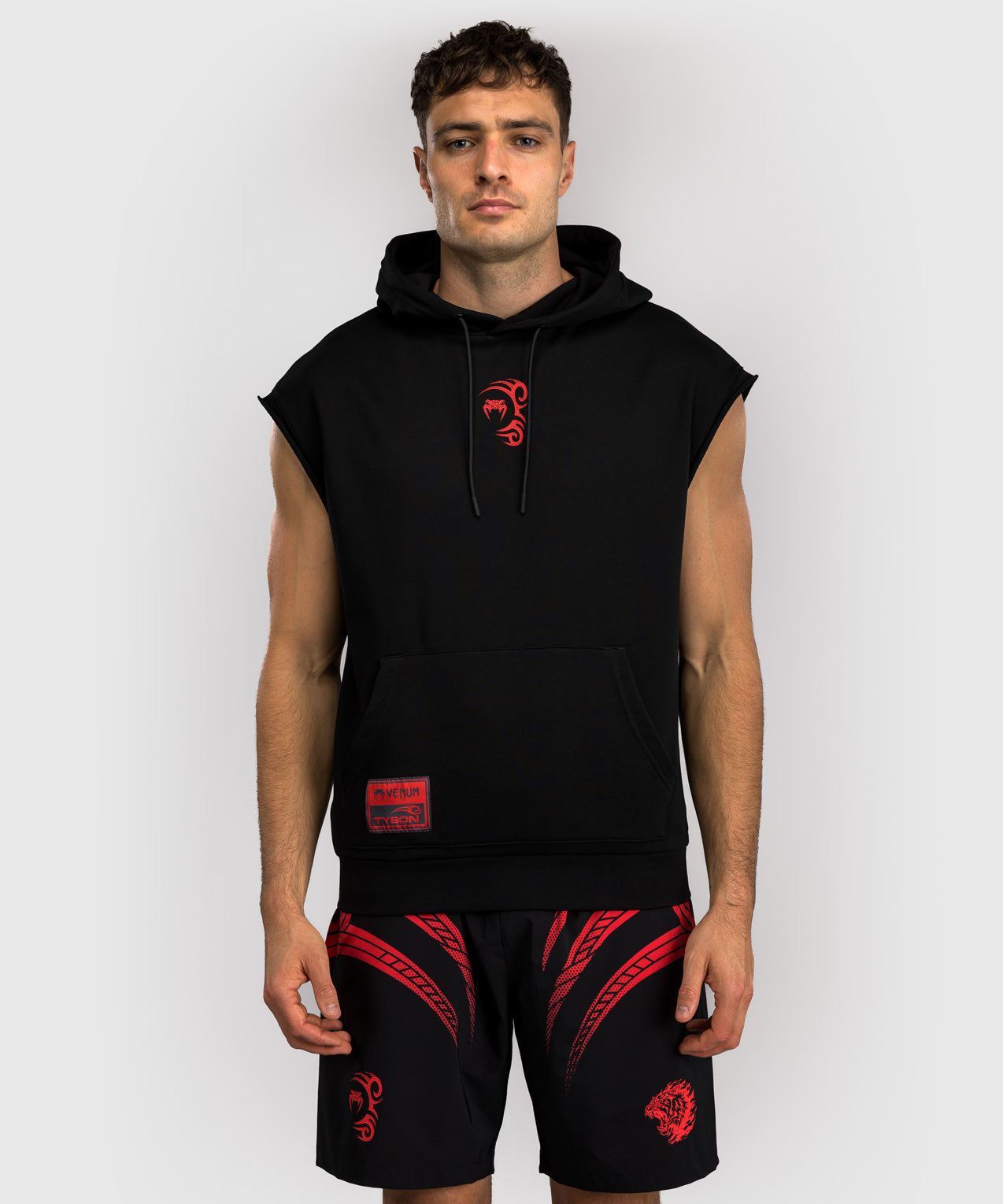 Venum x Mike Tyson Tiger Sleeveless Hoodie - Deep Black/Intense Red