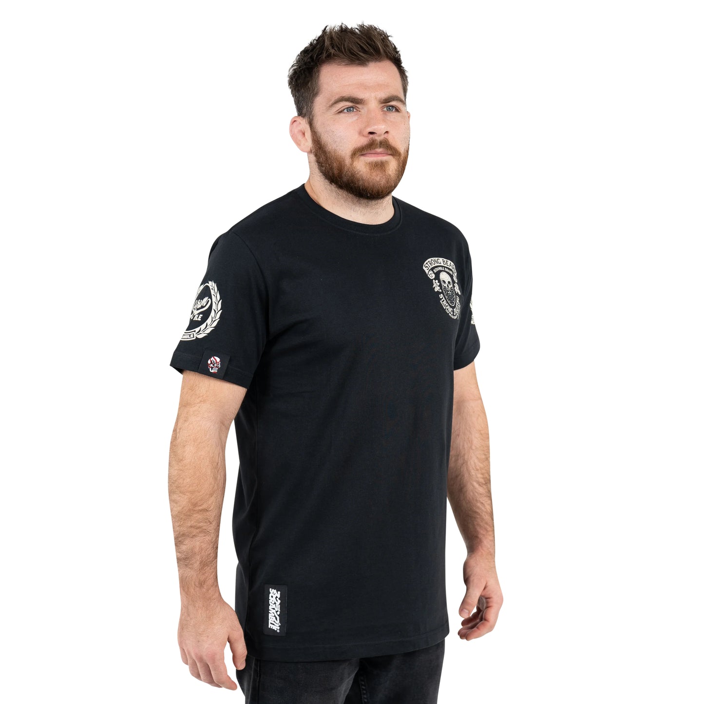 Strong Beard Scramble T-Shirt – Schwarz