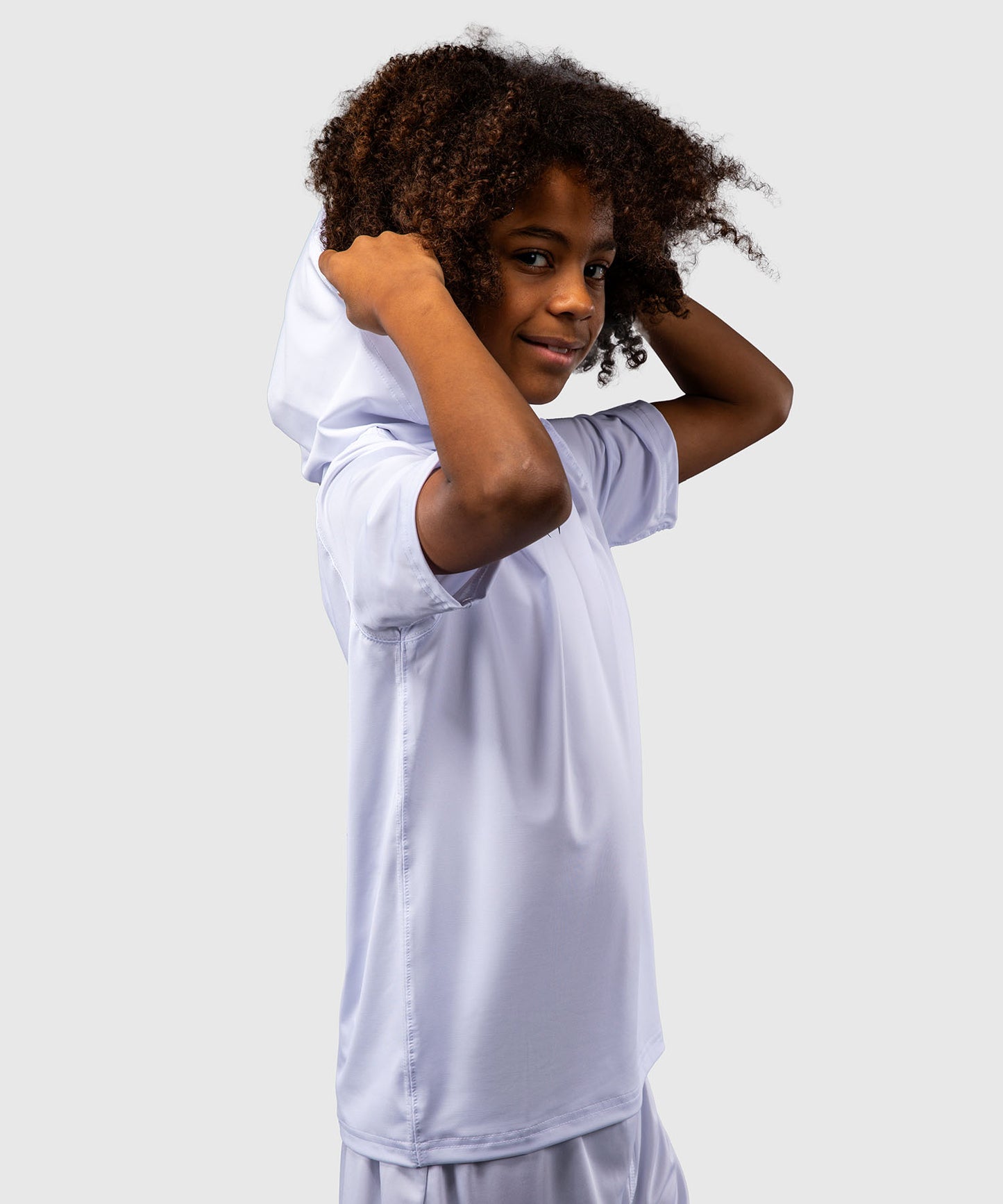 Sweat à capuche à manches courtes Dry Tech pour Enfants Venum Elite - Blanc