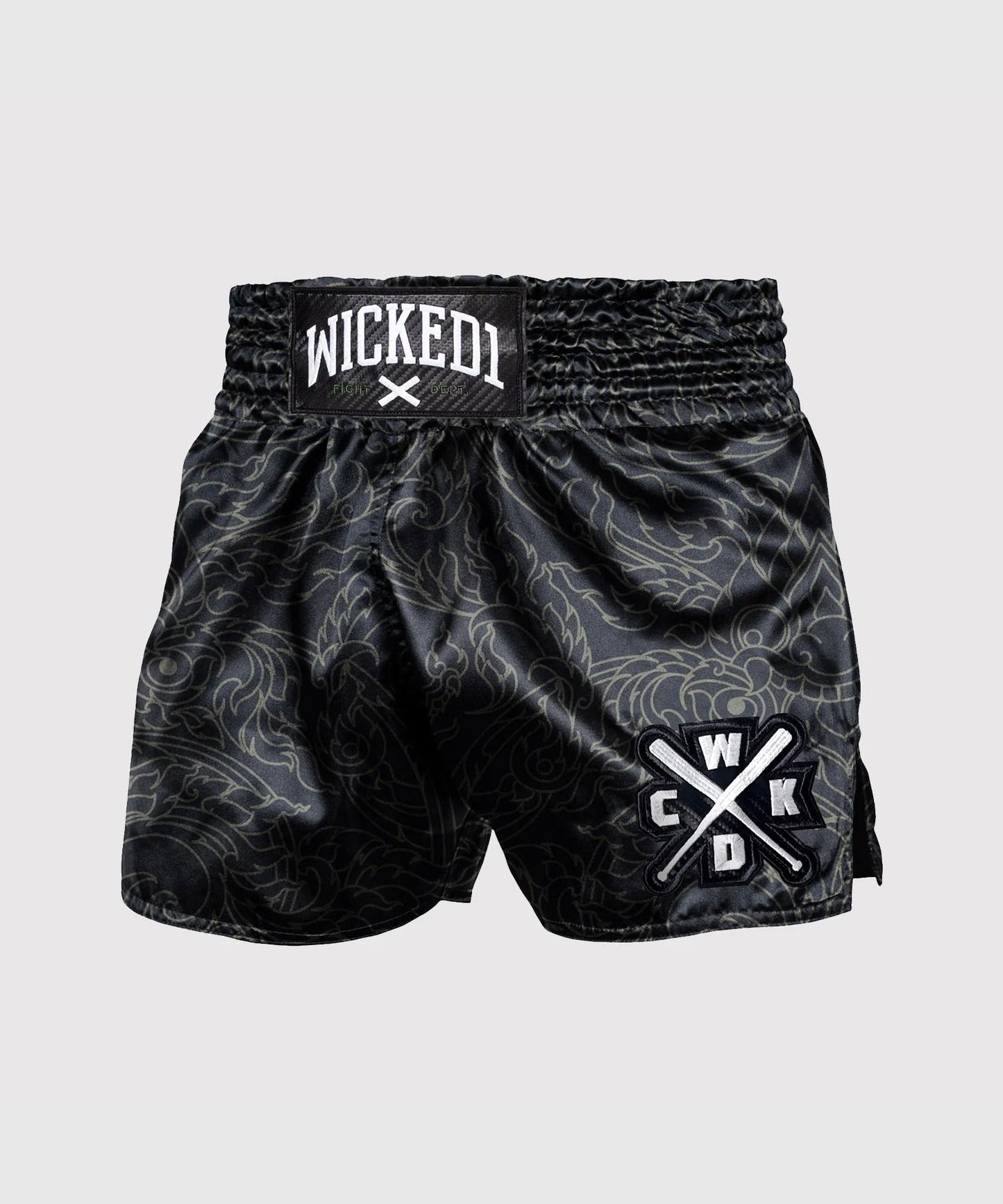 Wicked One Kwaï Pantaloncini da Muay Thai - Nero/Cachi