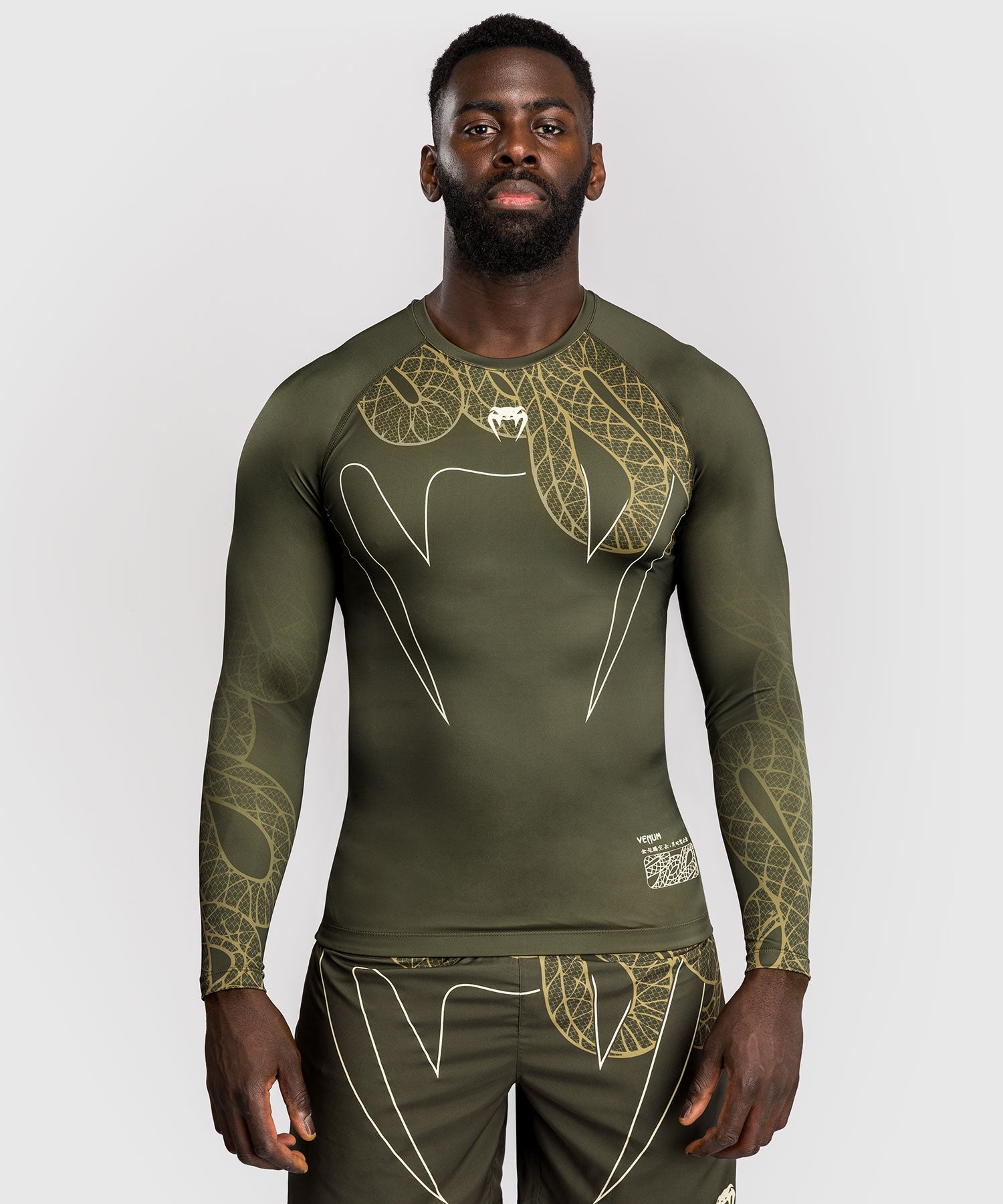 Venum Serpenti Long Sleeve Rashguard - Khaki/Bronze/Ivory – Dragon