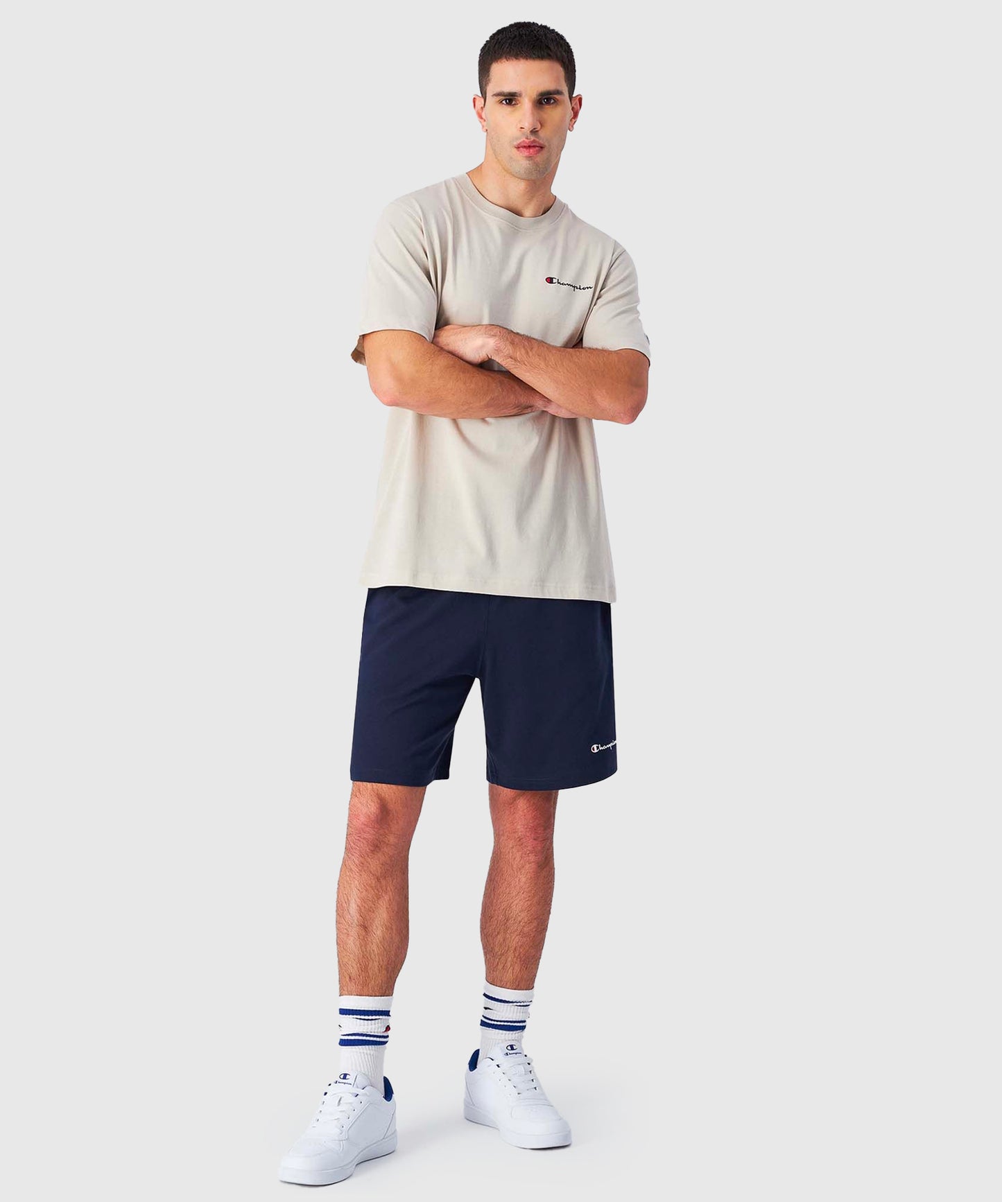 T-Shirt Champion En Jersey De Coton Avec Petit Logo - Beige