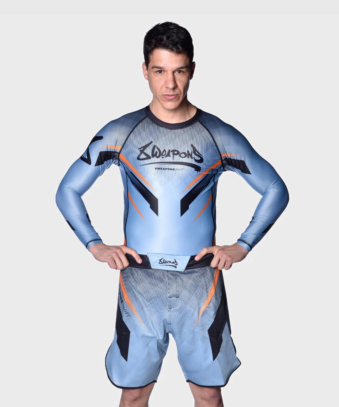 8 Weapons Shift Fight Shorts - Blue/Black/Orange