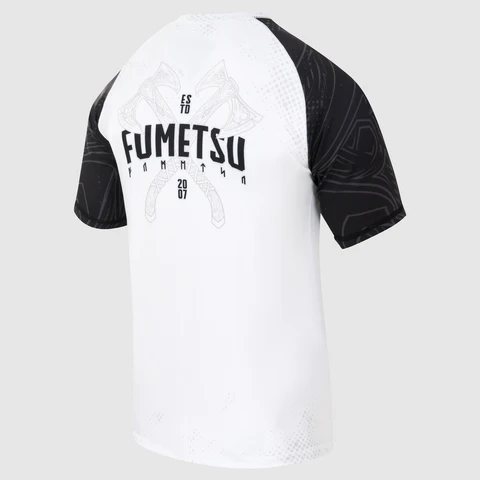 Fumetsu Berserker Rashguard a Maniche Corte - Bianco/Nero