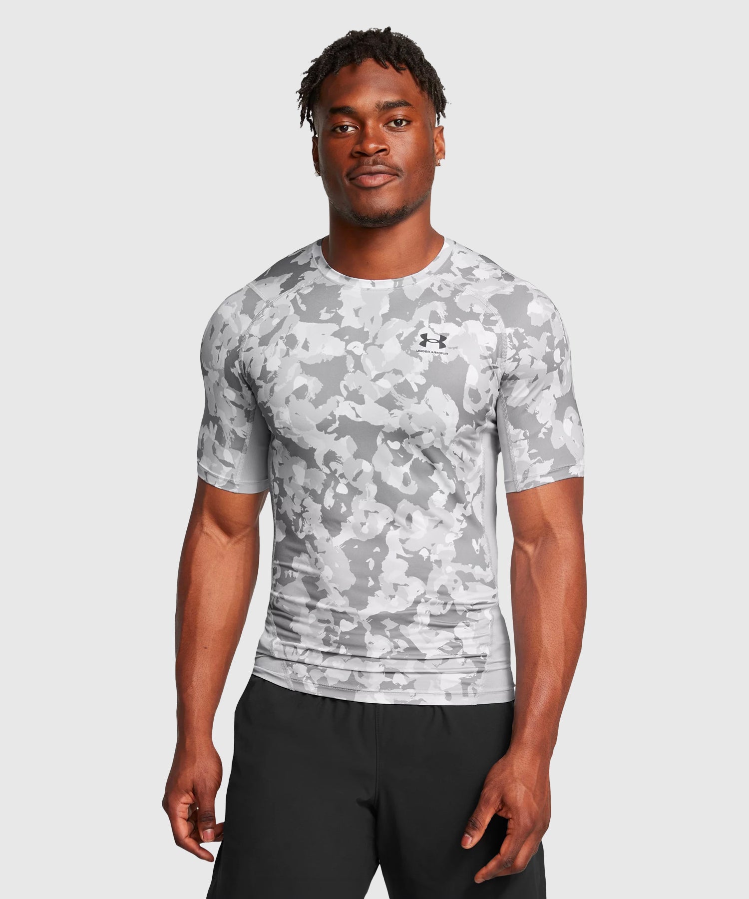 T-Shirt De Compression Under Armour Heatgear Armour Gris/Blanc