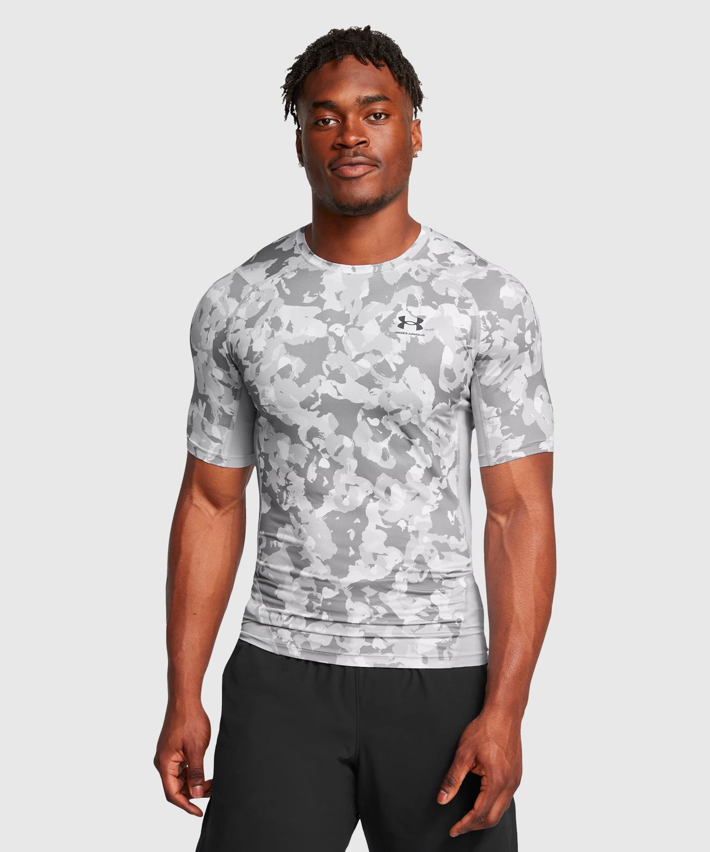 Under Armour Heatgear Kompressionsshirt – Grau/Weiß