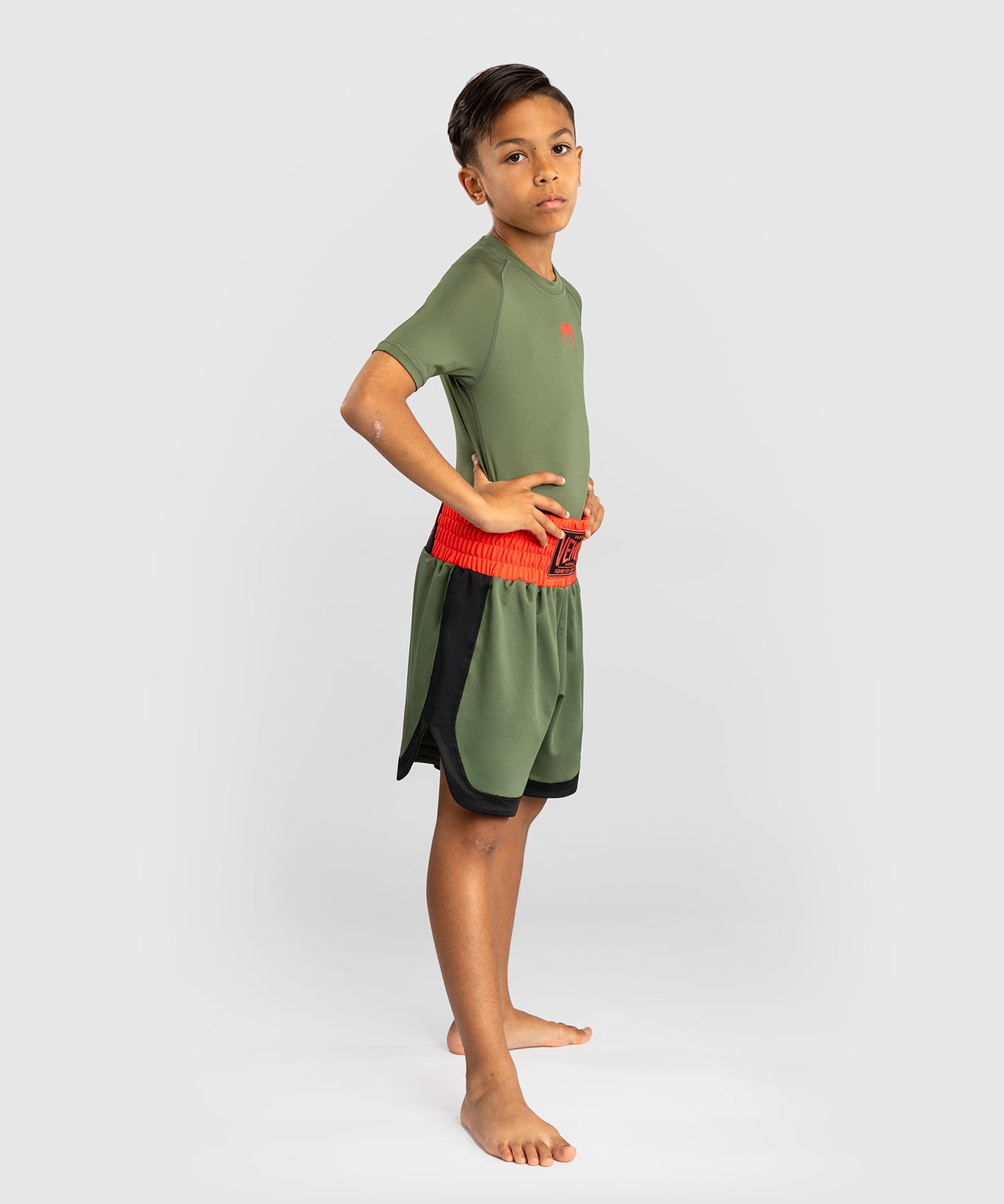 Venum Classic Pantaloni da Boxe per Bambini - Verde Militare/Arancione