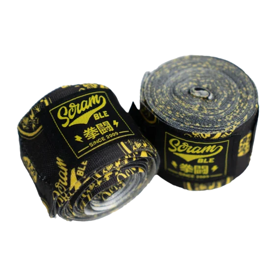 Bandages de Boxe Scramble Logotype – 5.33m (210 Inch) - Noir