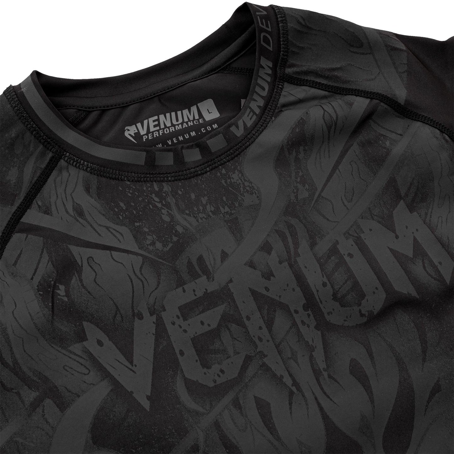 Rashguard Venum Devil - Manches longues - Noir/Noir