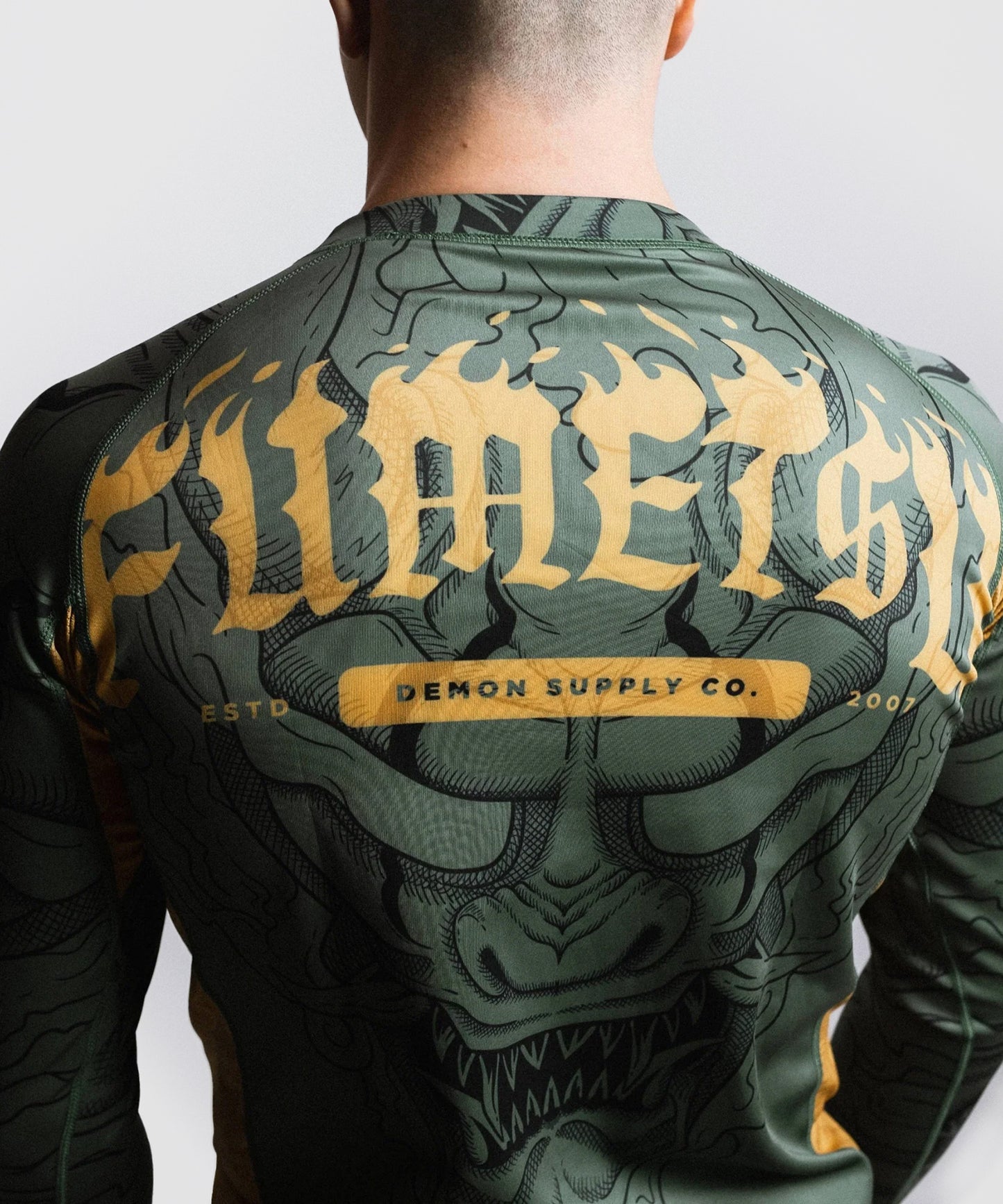 Fumetsu Oni Rashguard Long Sleeve - Khaki/Gold/Black