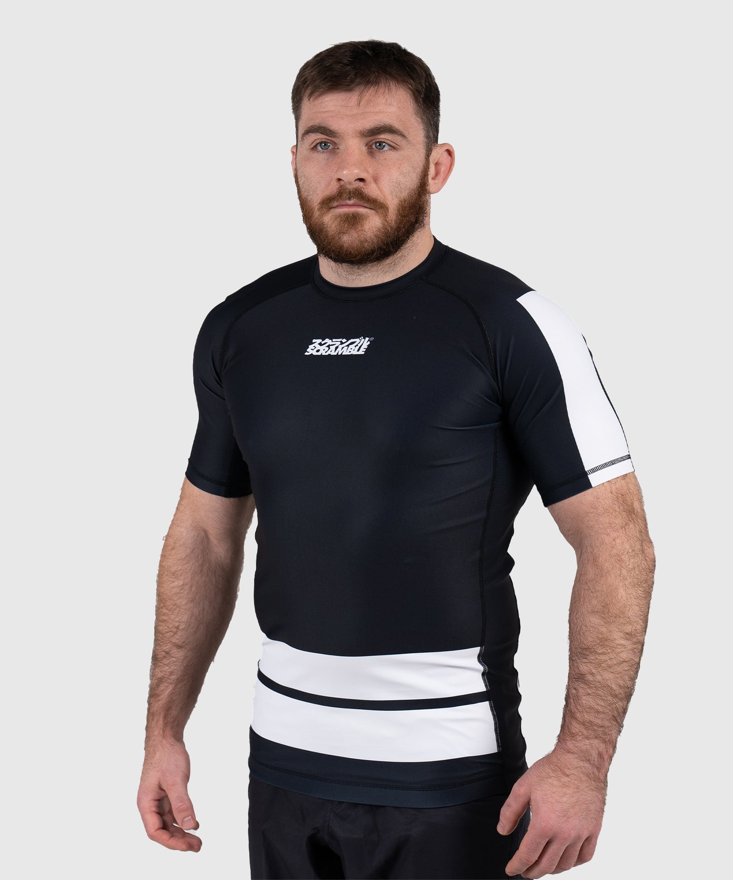 Scramble Ranked Rashguard a Maniche Corte - Nero/Bianco