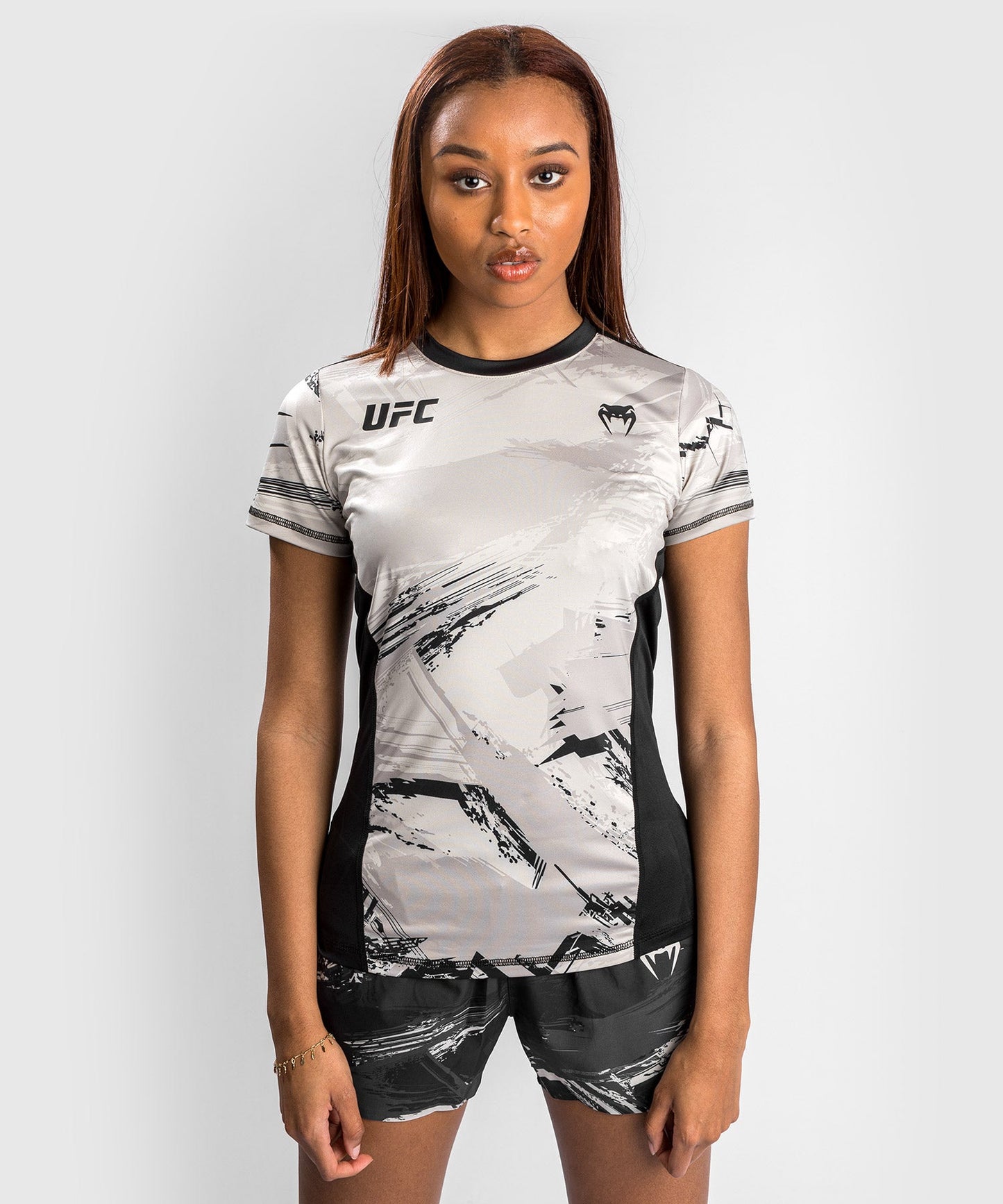 T-Shirt Dry Tech UFC Venum Authentic Fight Week 2.0 - For Women - Sand/Black