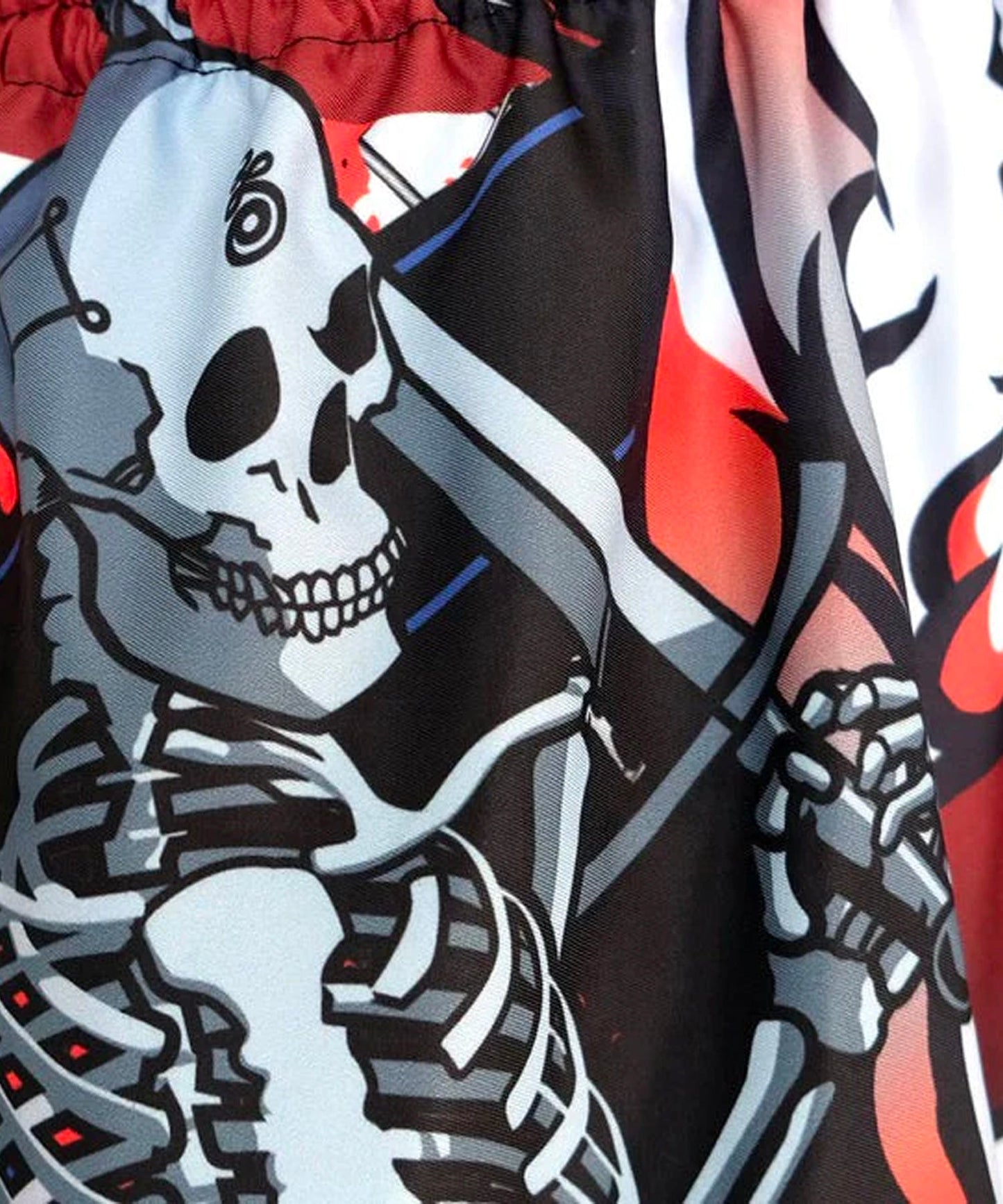 Tuff Devil Skull Muay Thai Shorts - White
