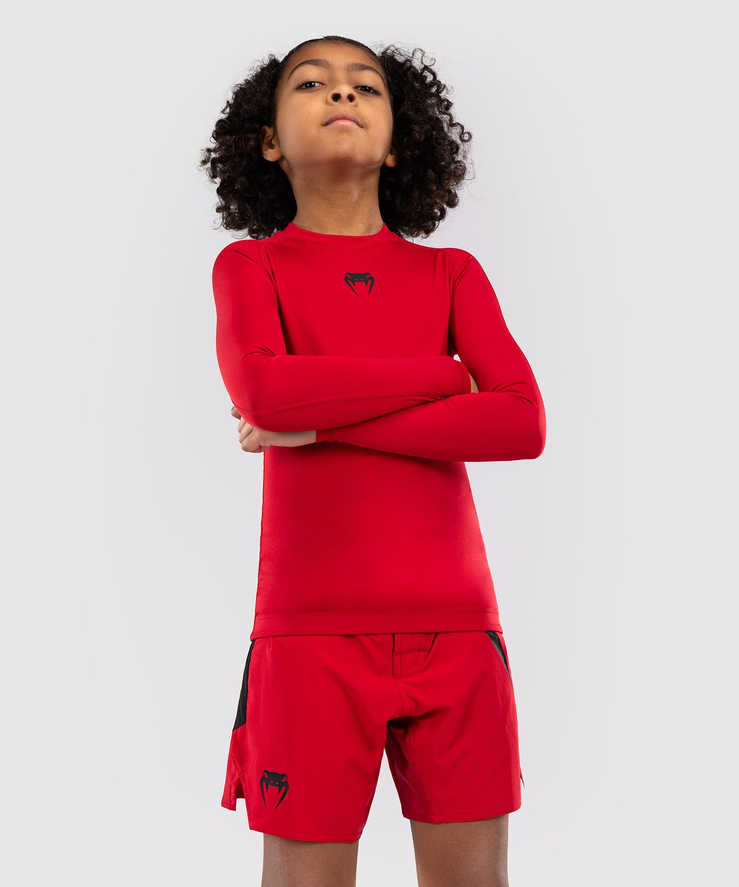 Rashguards Manches Longues pour Enfants Venum Contender - Rouge Cerise