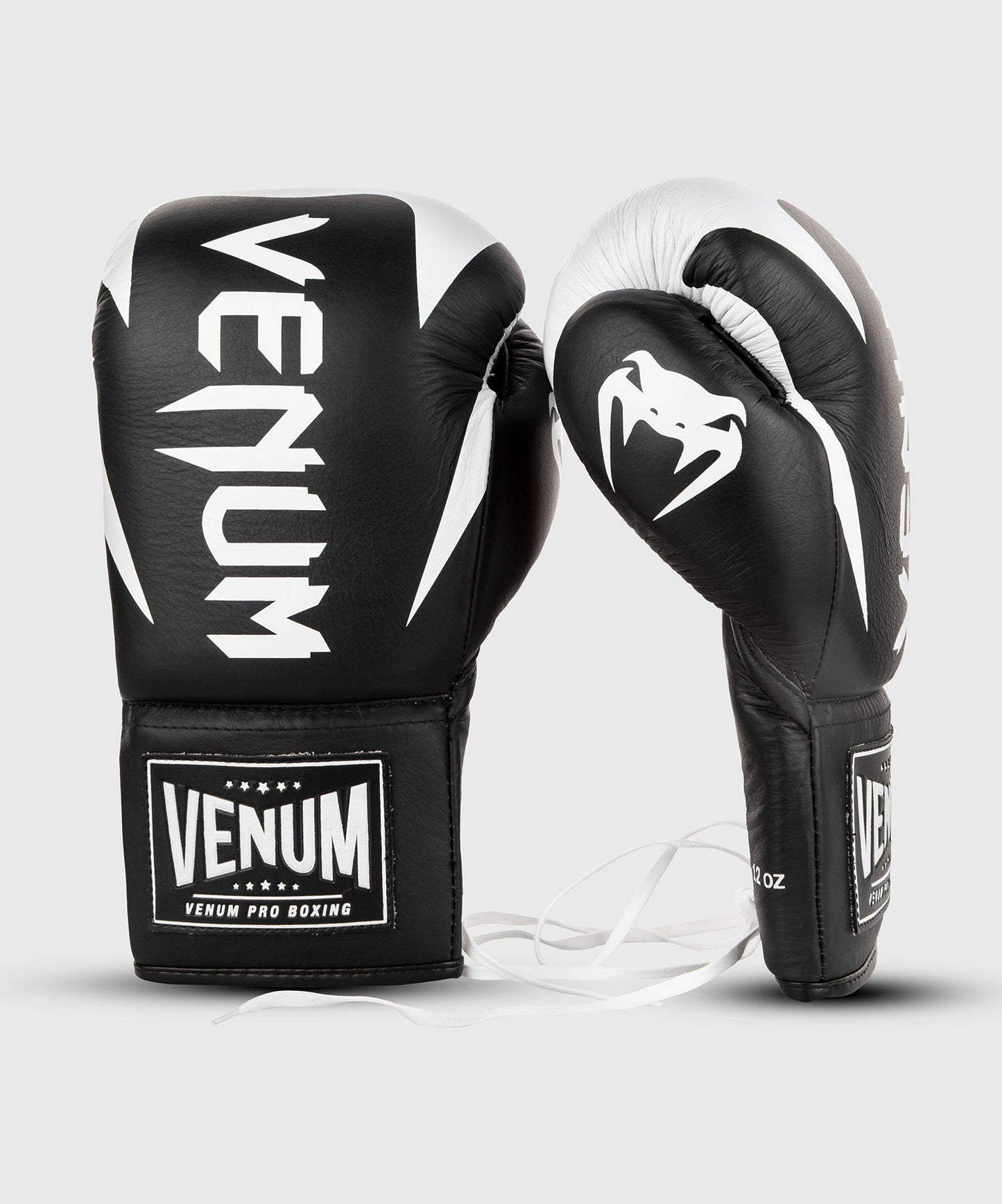 Guantes de boxeo Venum Hammer Pro con cordones - Negro/Blanco