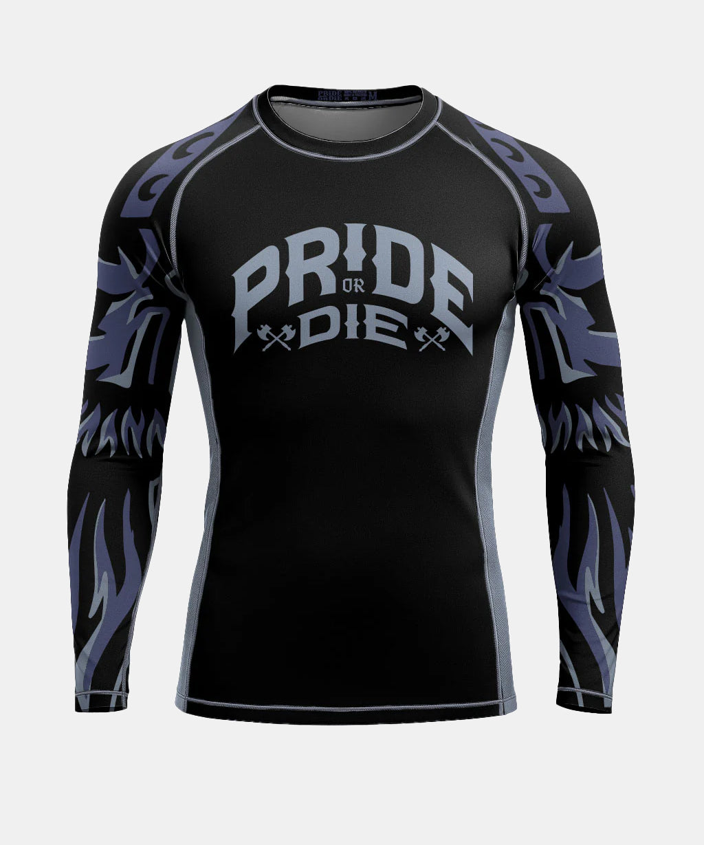 Pride Or Die Brotherhood V.2 Rashguard a Maniche Lunghe - Nero