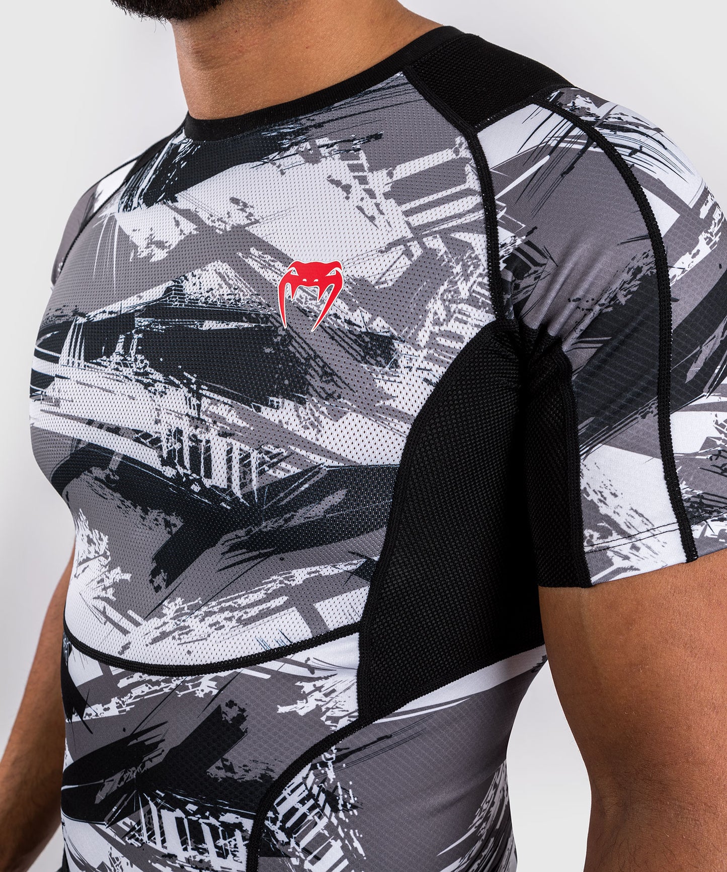 Venum Electron 3.0 Lycra Manga Corta - Gris/Rojo