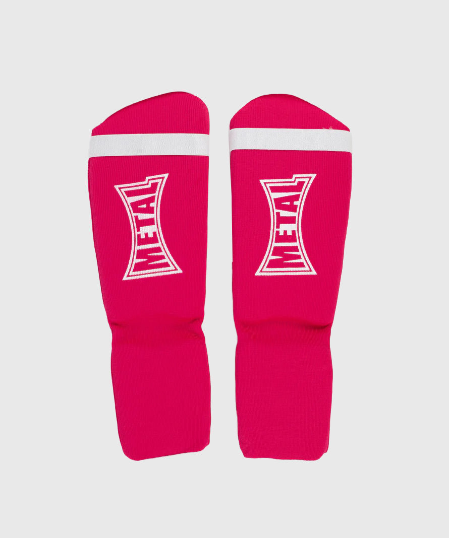 Metal Boxe Cotton Shin and Instep Guards - Pink