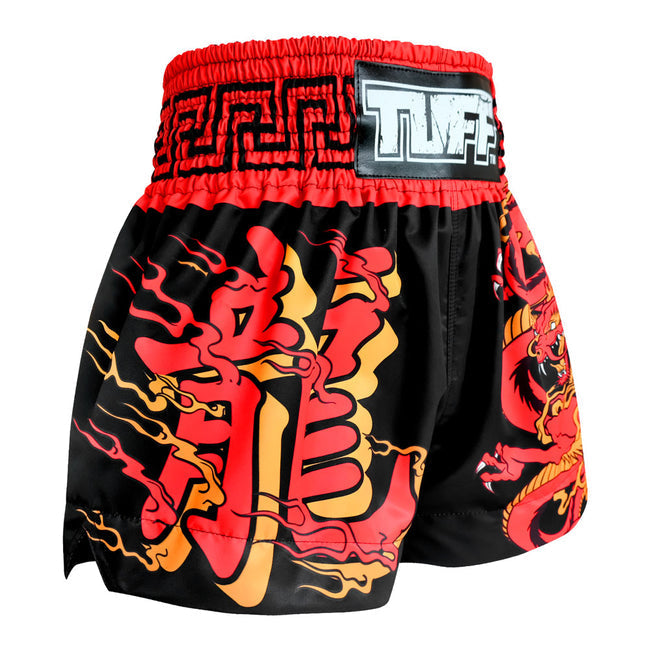 Tuff Red Dragon Muay Thai Shorts - Schwarz/Rot