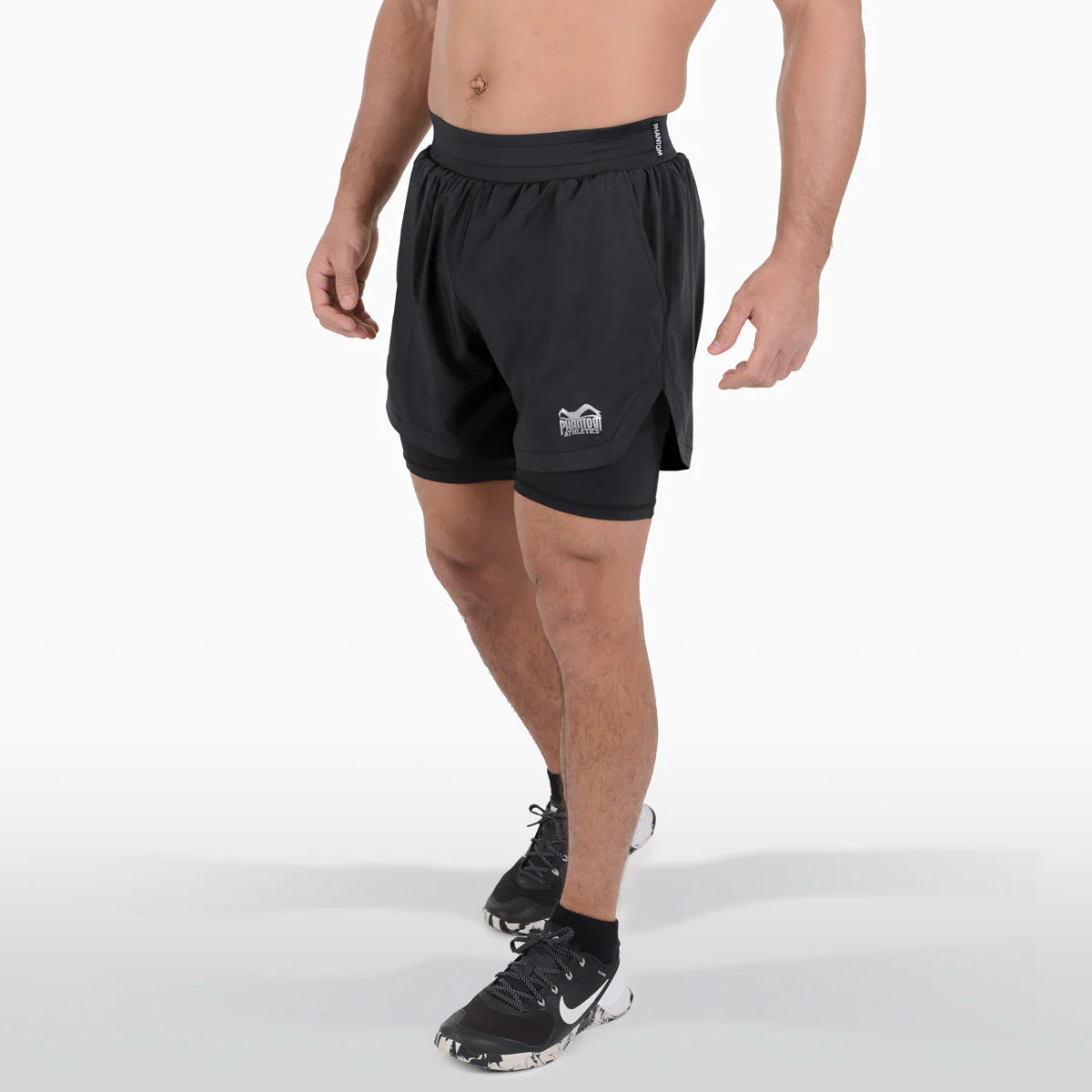 Phantom Athletics Laser 2 En 1 Shorts de Entrenamiento – Negro