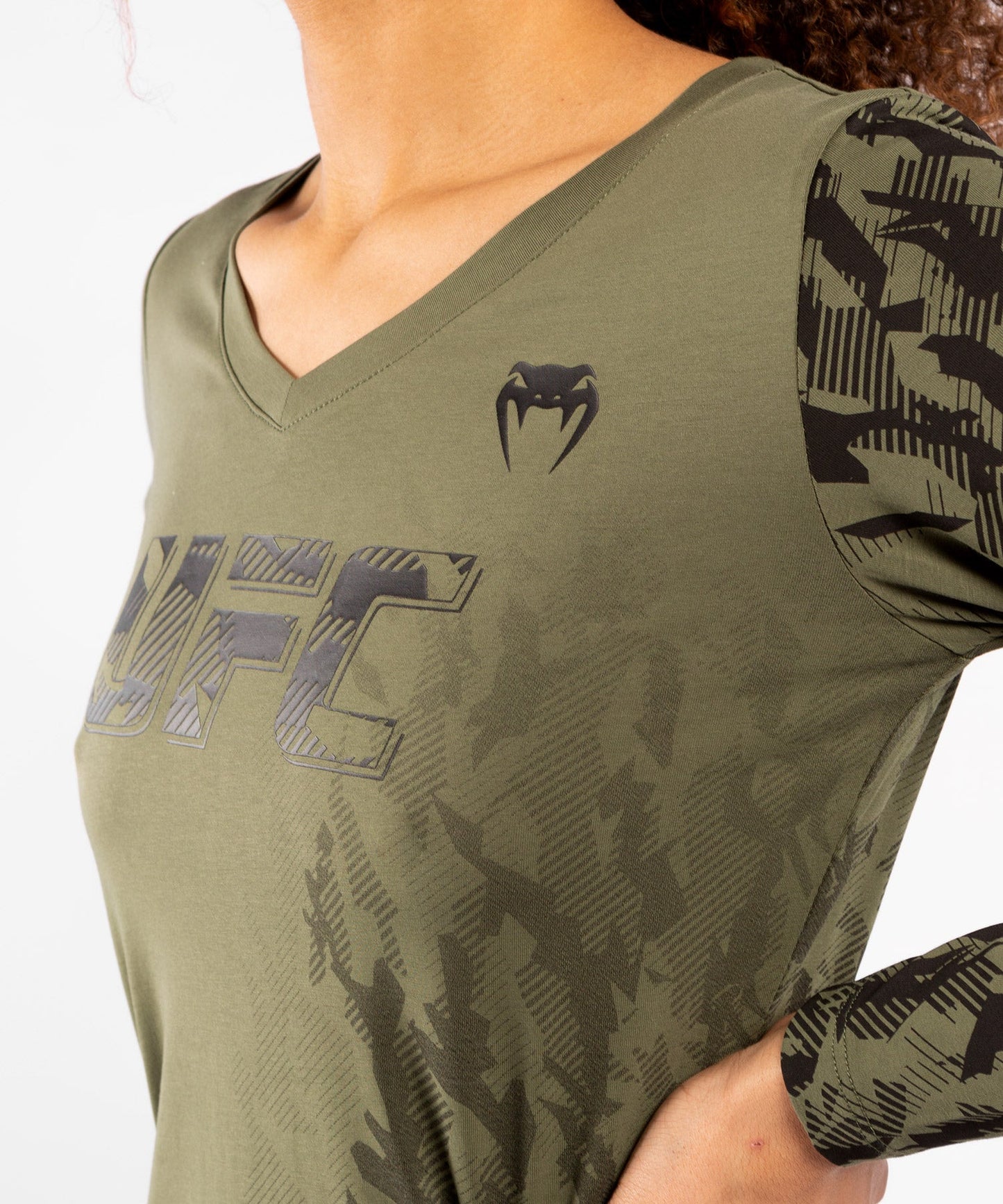 Women's UFC Venum Authentic Fight Week Long Sleeve T-Shirt - Khaki