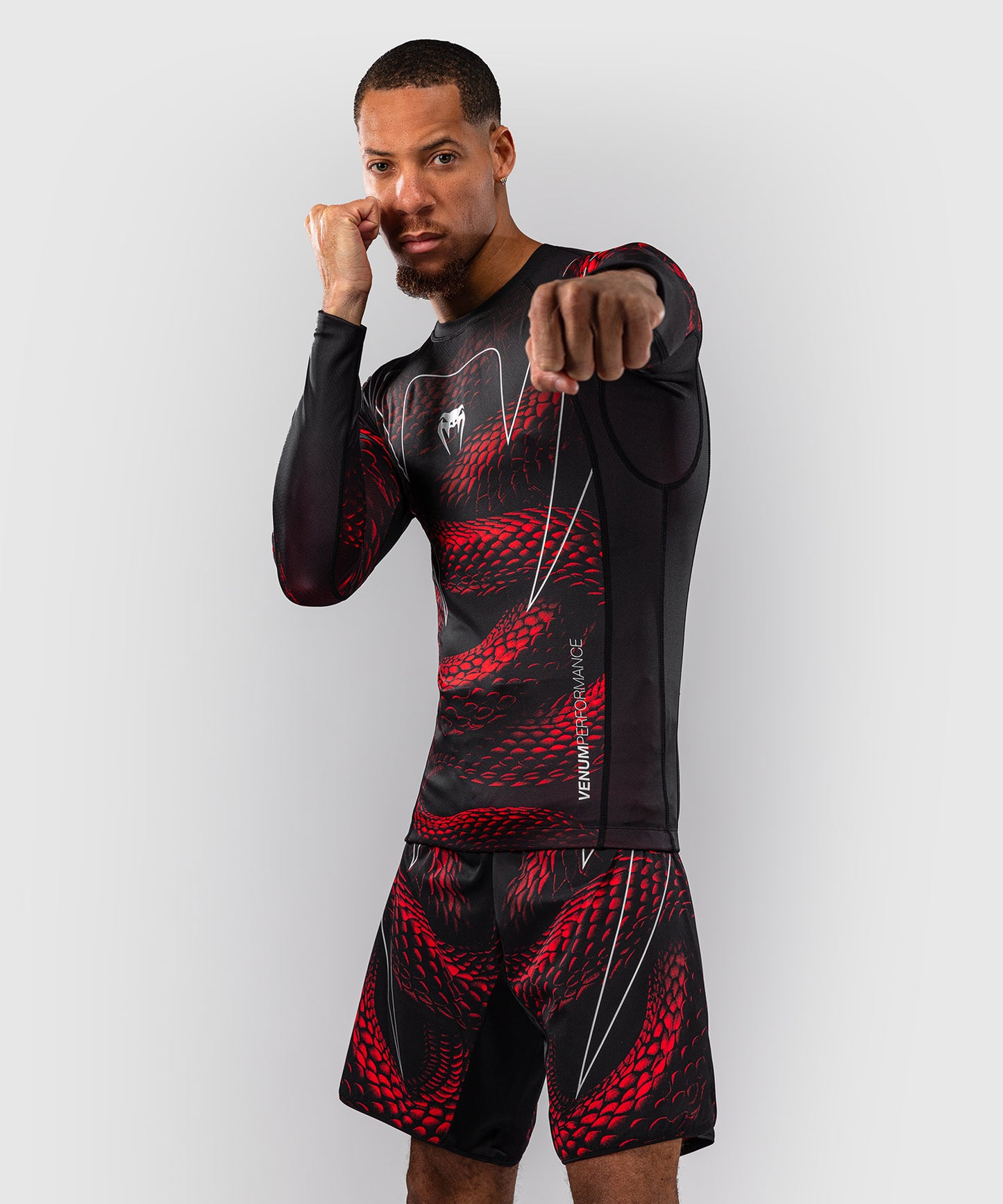 Venum Matupa Langarm Rashguard - Schwarz/Rot/Silber