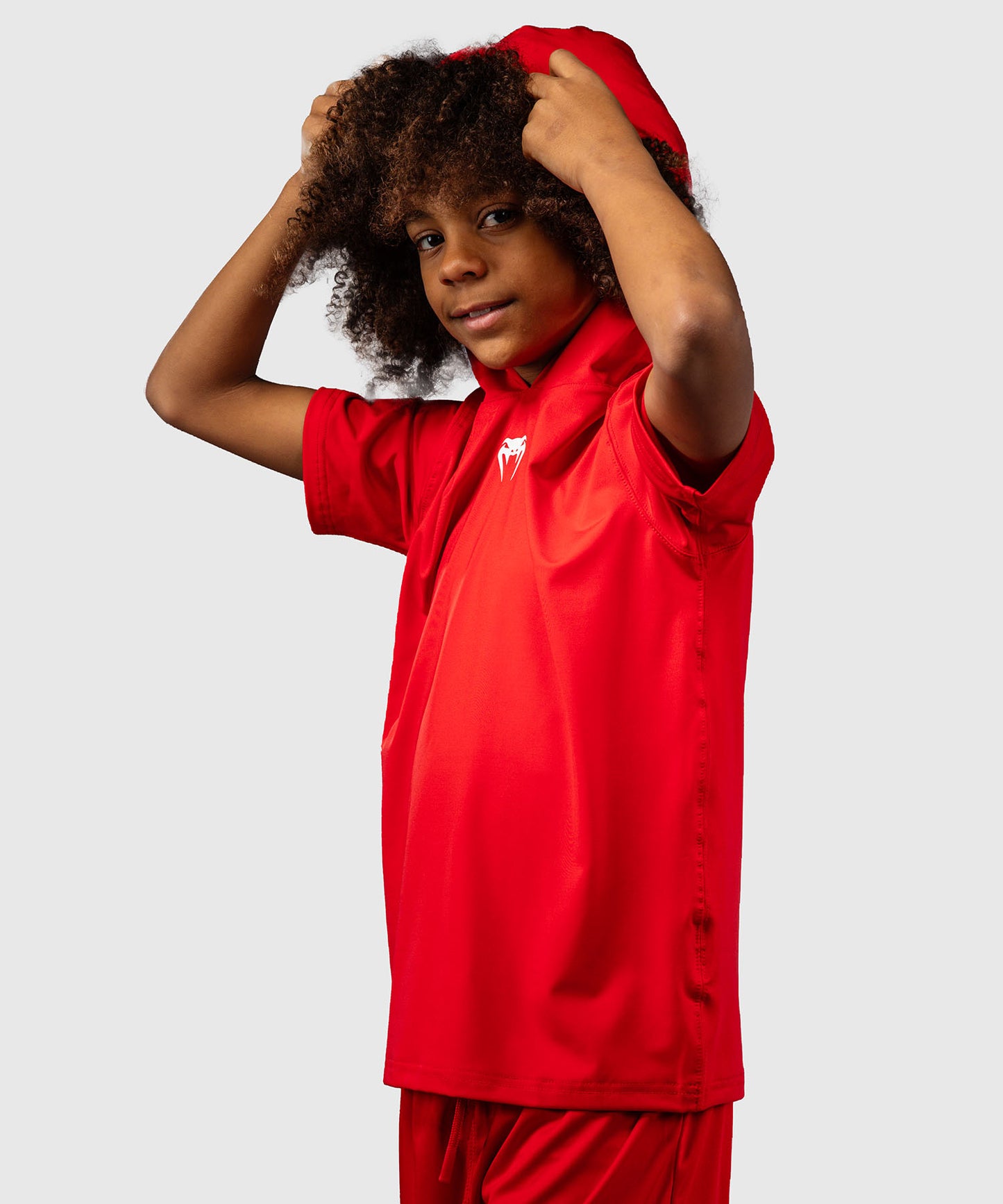 Venum Elite Kids Short Sleeve Dry-Tech Hoodie - Red