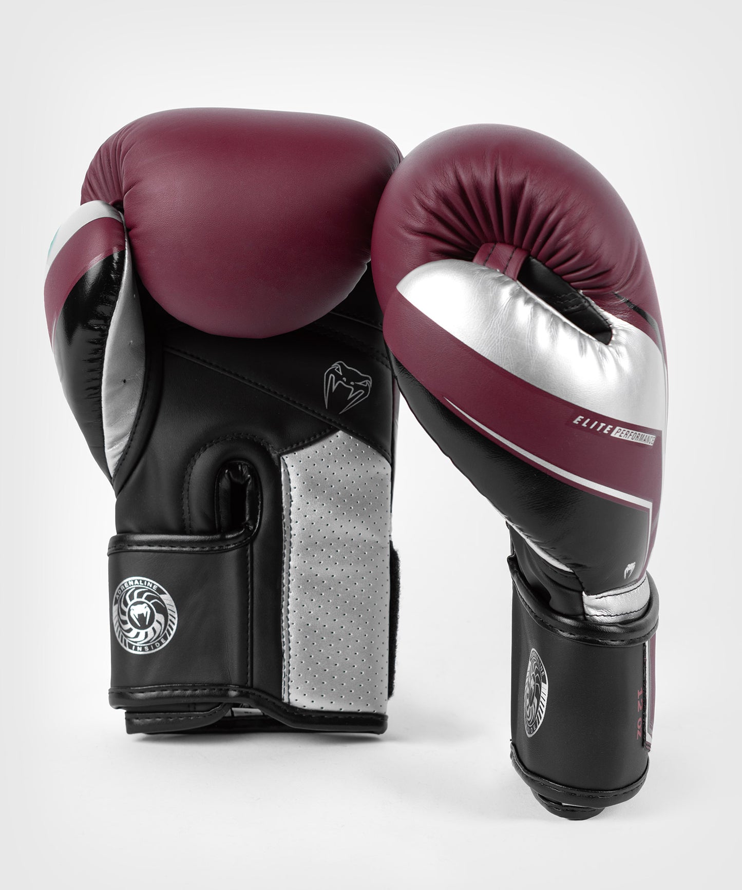 Gants de Boxe Venum Elite Evo - Rouge Bordeaux/Argent