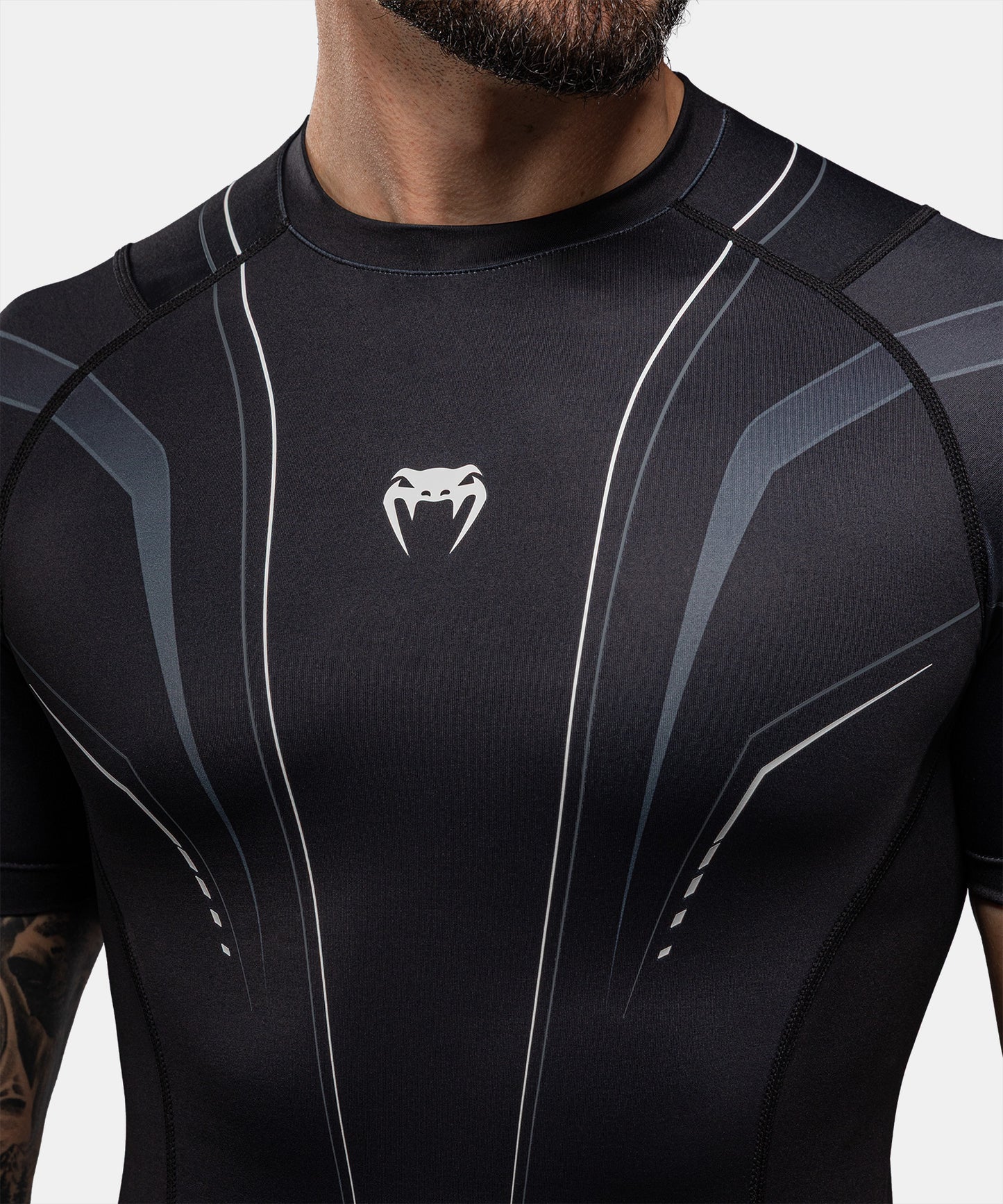 Venum Streamline Kurzarm Rashguards – Schwarz/Weiß