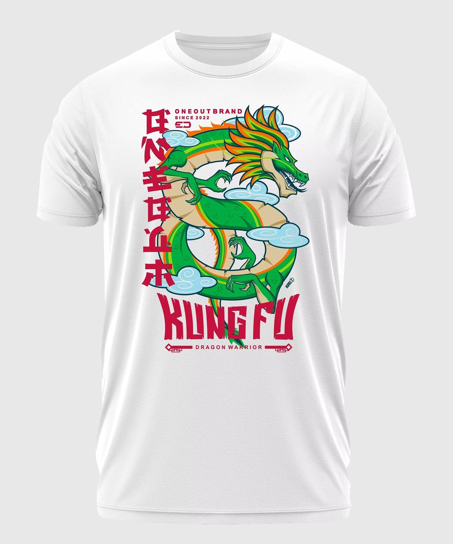 Tee-Shirt Oneout Dragon Kung Fu - Blanc