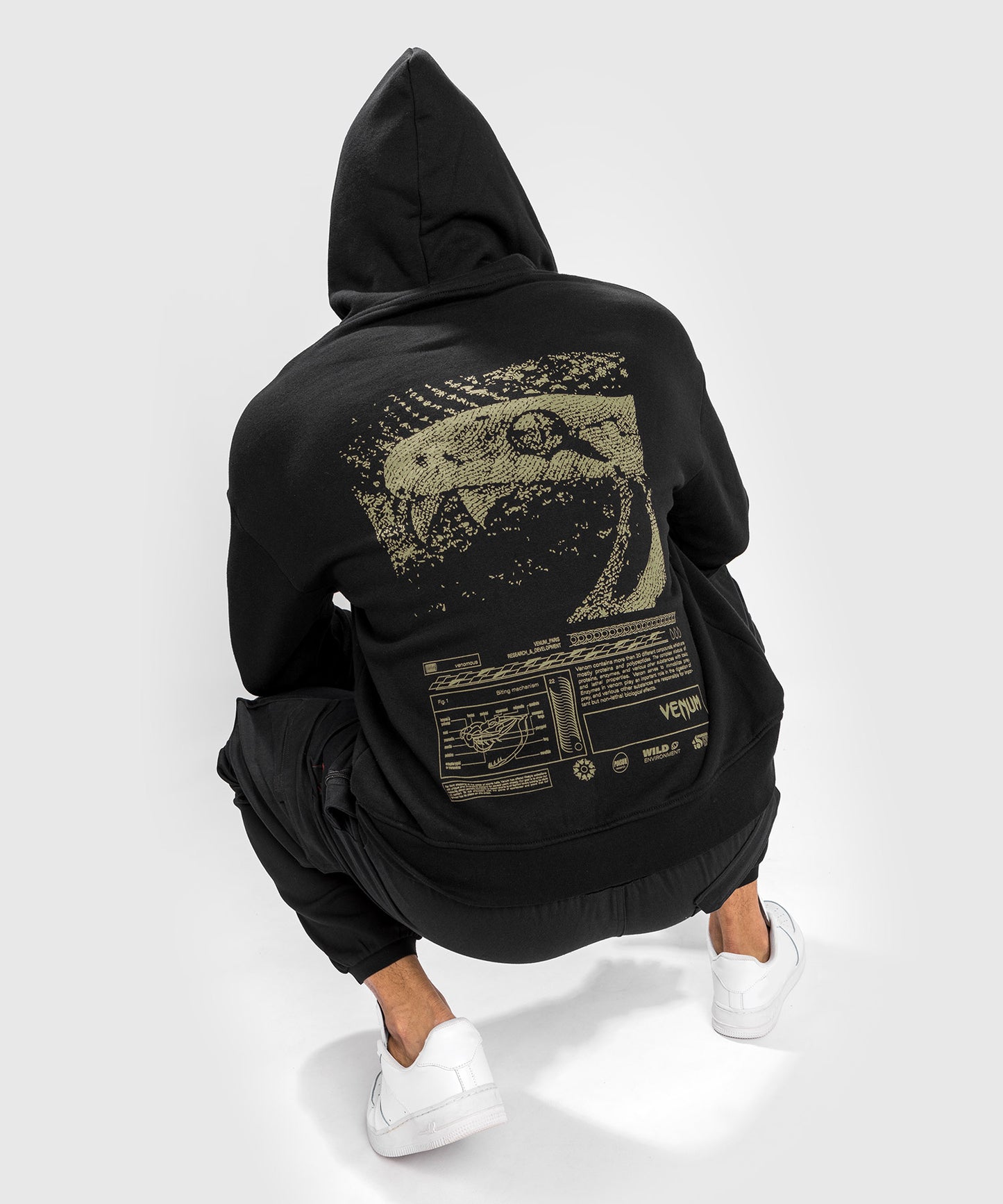 Felpa con cappuccio Venum Fangs - Vestibilità oversize - Nera