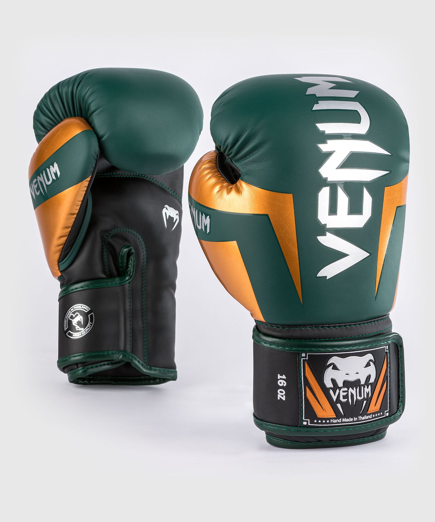 Gants de boxe Venum Elite - Vert/Bronze/Argent