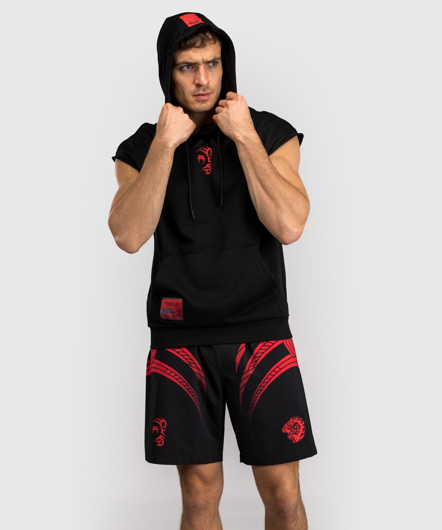 Venum x Mike Tyson Tiger Sleeveless Hoodie - Deep Black/Intense Red