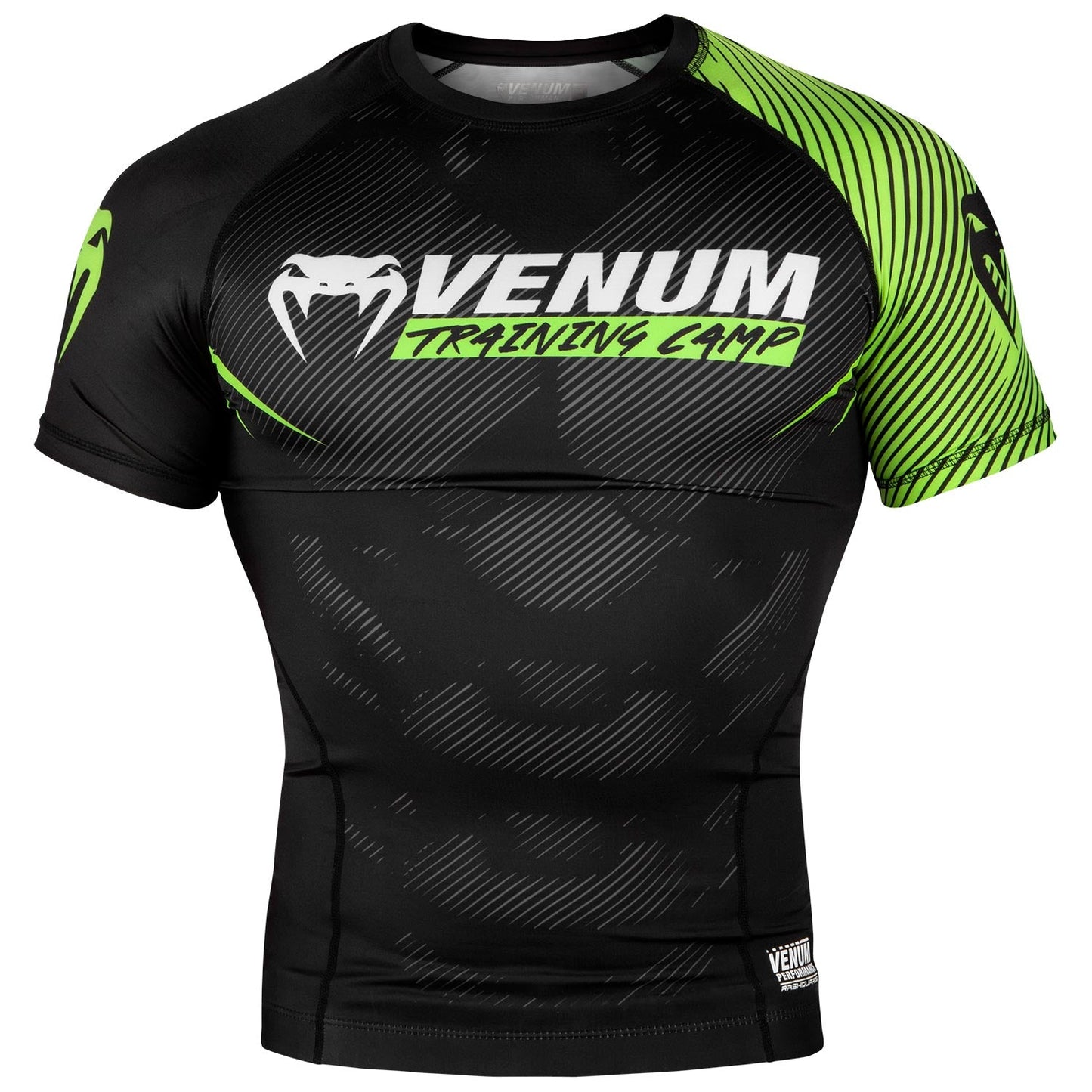 Rashguard Venum Training Camp 2.0 Short Sleeve - Black/ Fluorescent Yellow
