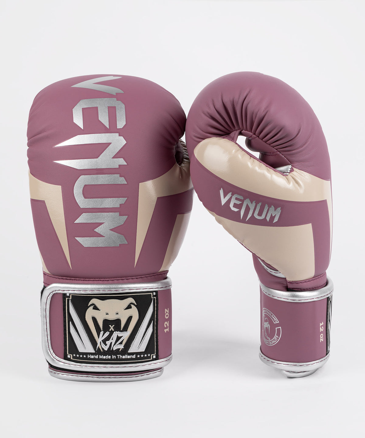 Venum Elite x Kaz Boxhandschuhe – Gedämpftes Orchidee/Silber