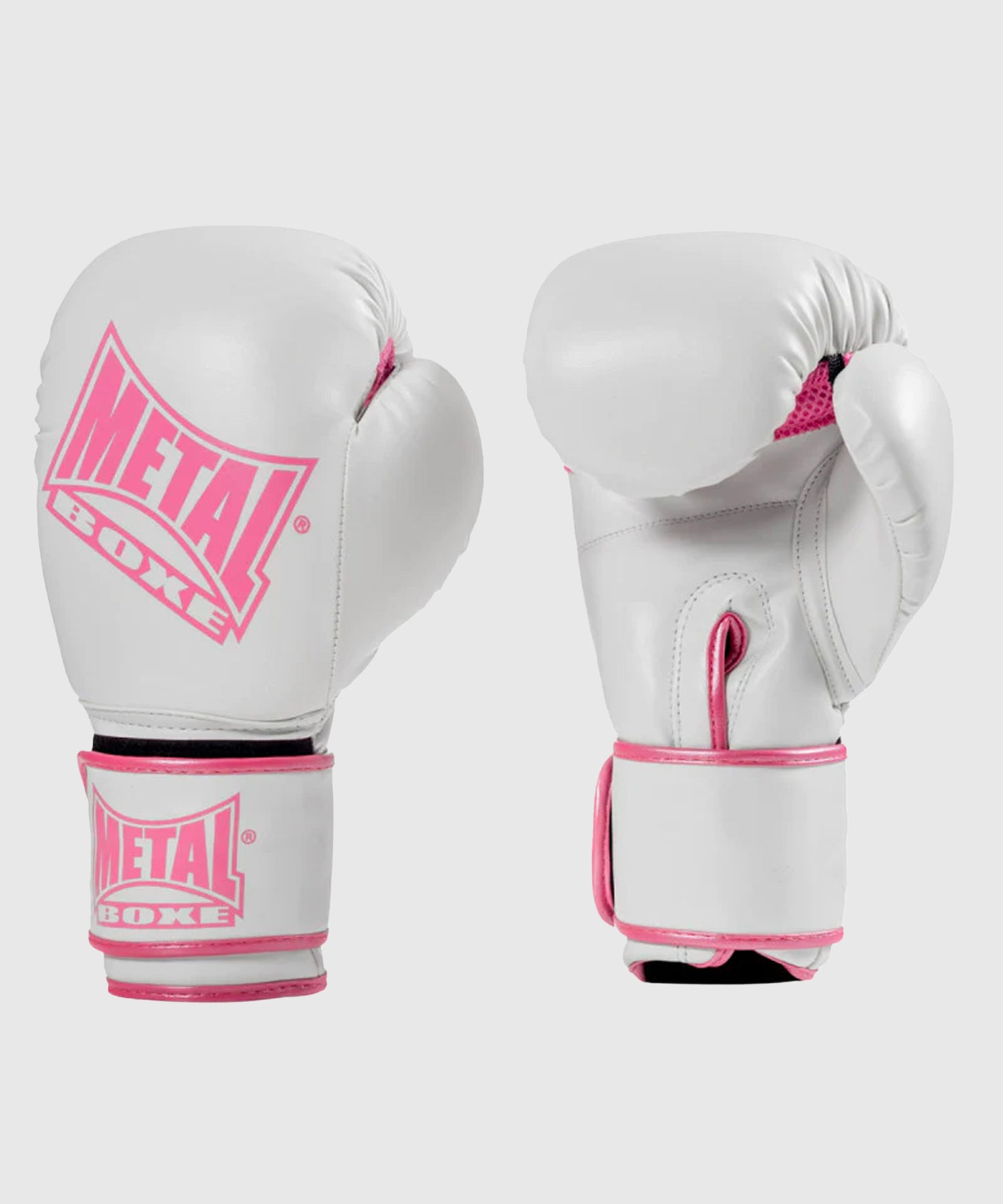 Metal Boxe Training Gloves – Bianco/Rosa – Dragon Bleu