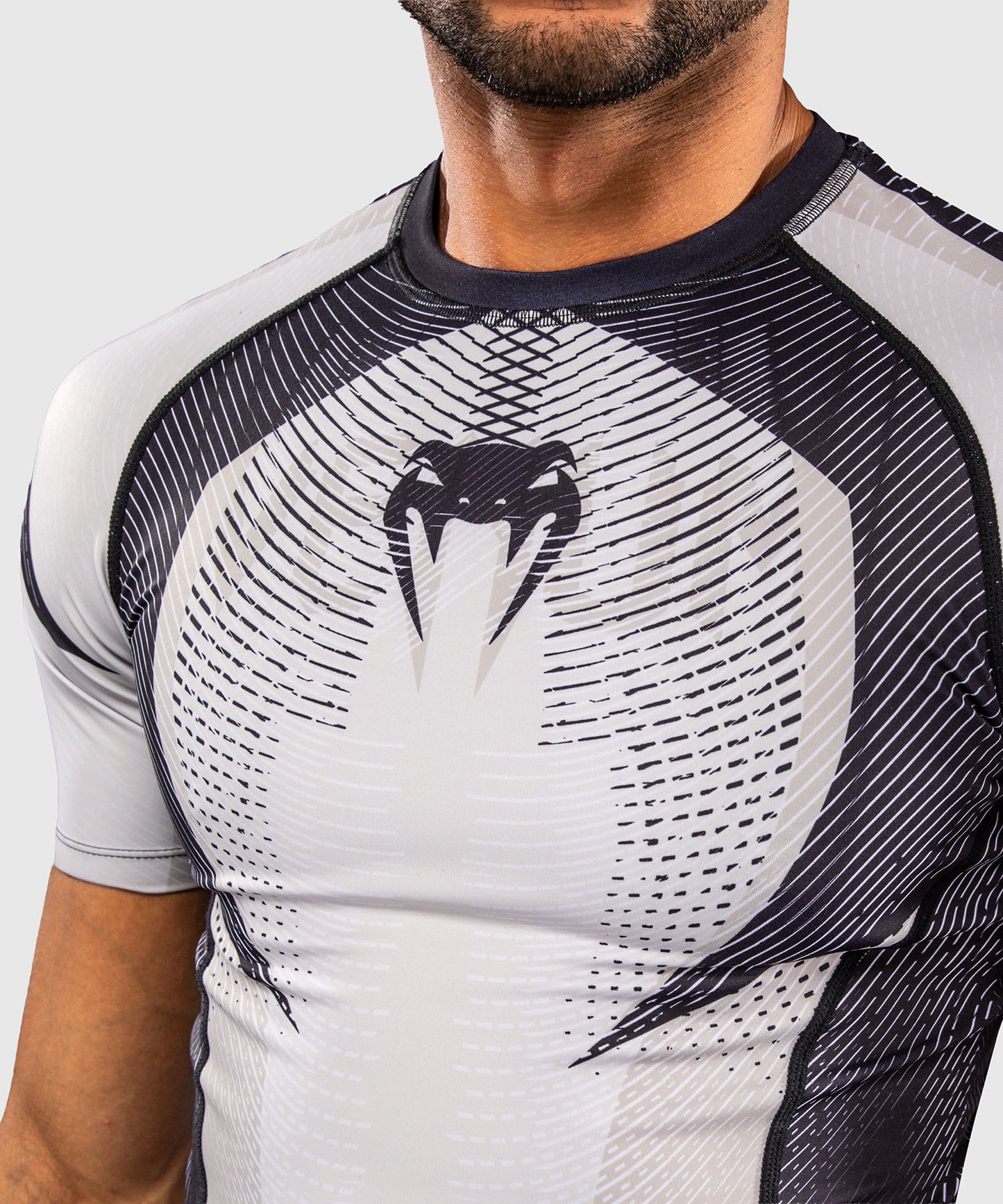 Rashguard à Manches Courtes Venum Galactic 3.0 - Blanc Cassé/Noir