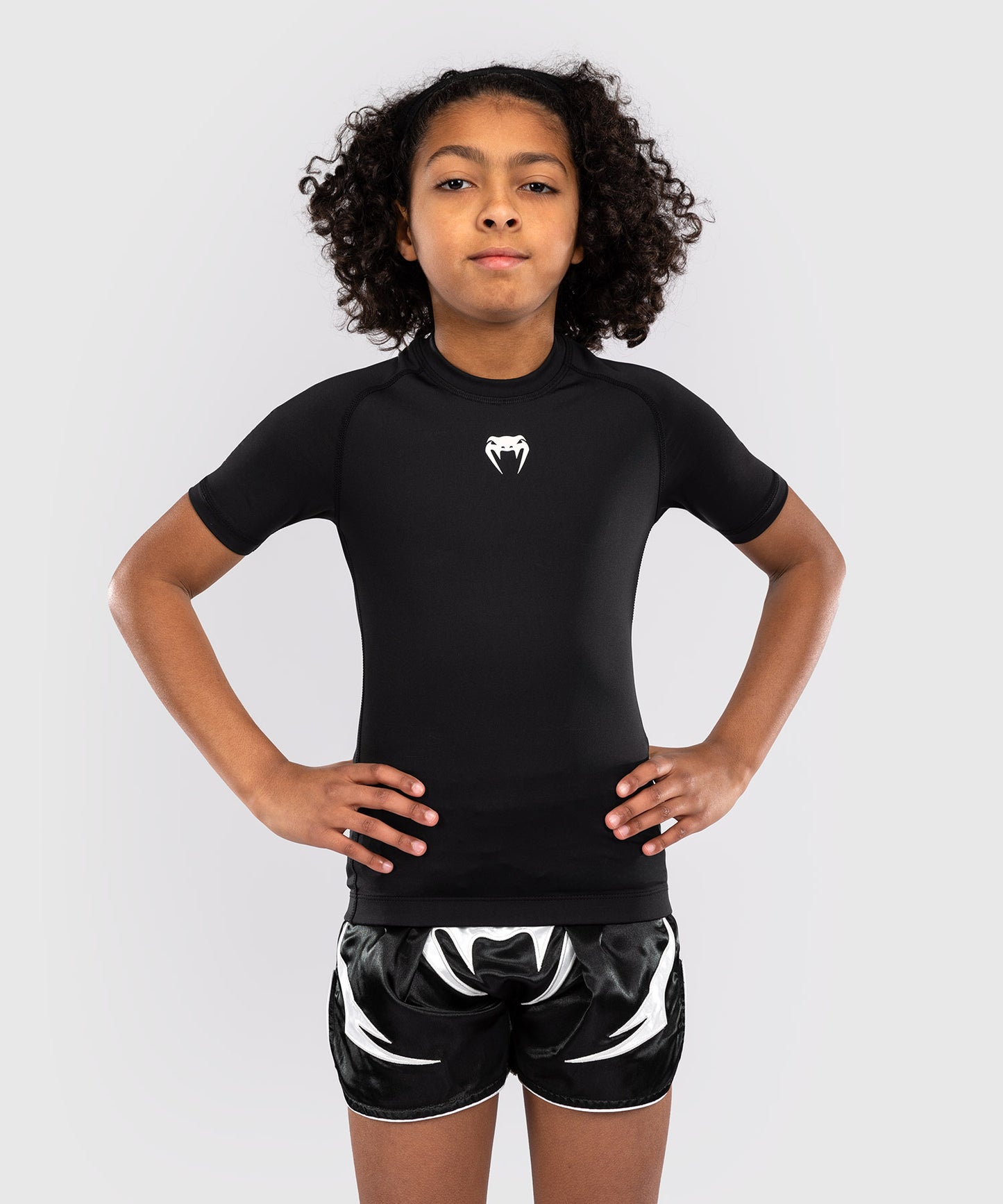 Rashguards Manches Courtes pour Enfants Venum Contender - Noir