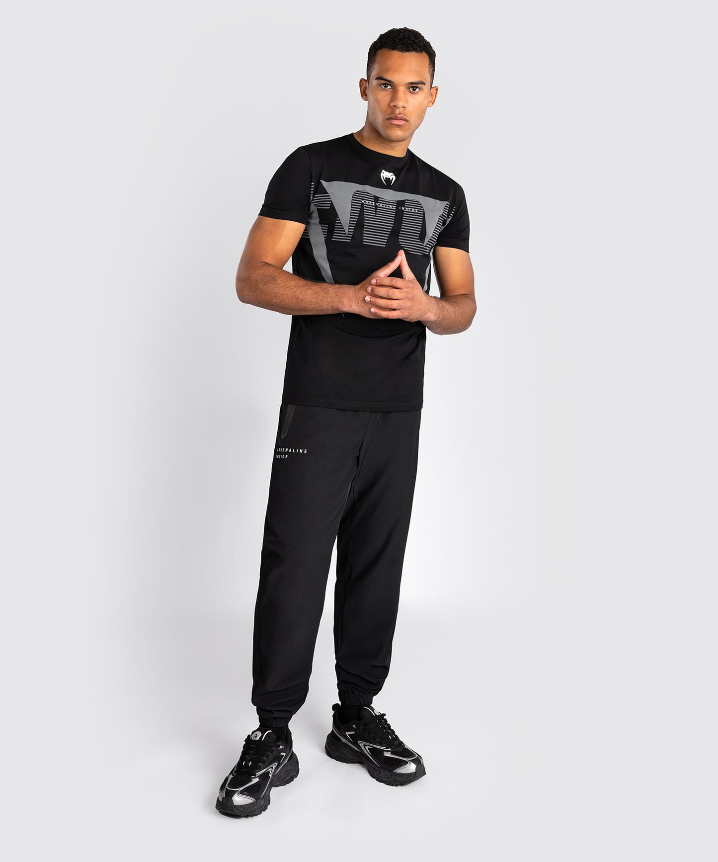 Venum Adrenaline Camiseta – Negro/Gris Plata