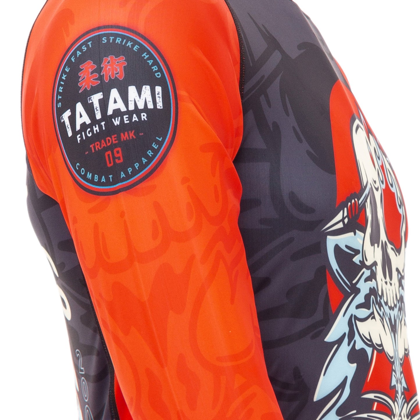 T-shirt de Compression Recyclé Eco Tech Tatami Fightwear Head Hunter - Manches Longues - Noir/Rouge