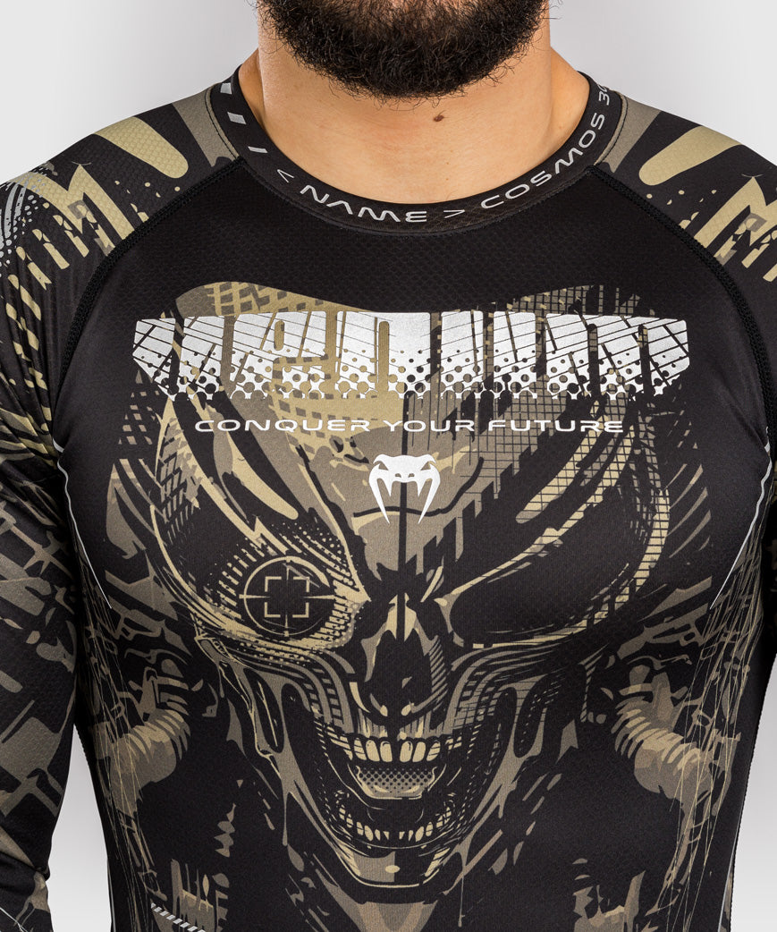 Venum Invader Long Sleeve Rashguard - Black/Sand