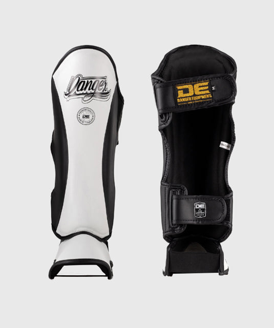 Danger Super Evolution Shin Guards - White/Black