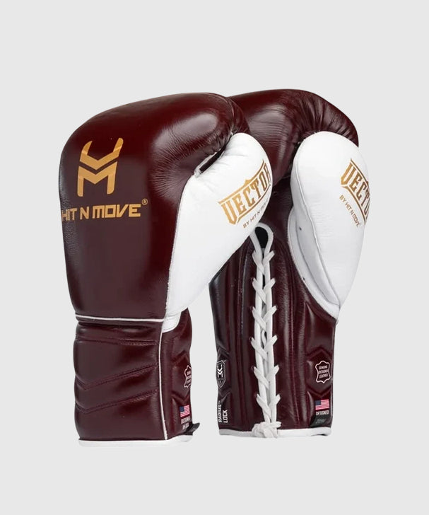 Hit N Move Vector™ Guantes de Boxeo con Cordones - Burdeos
